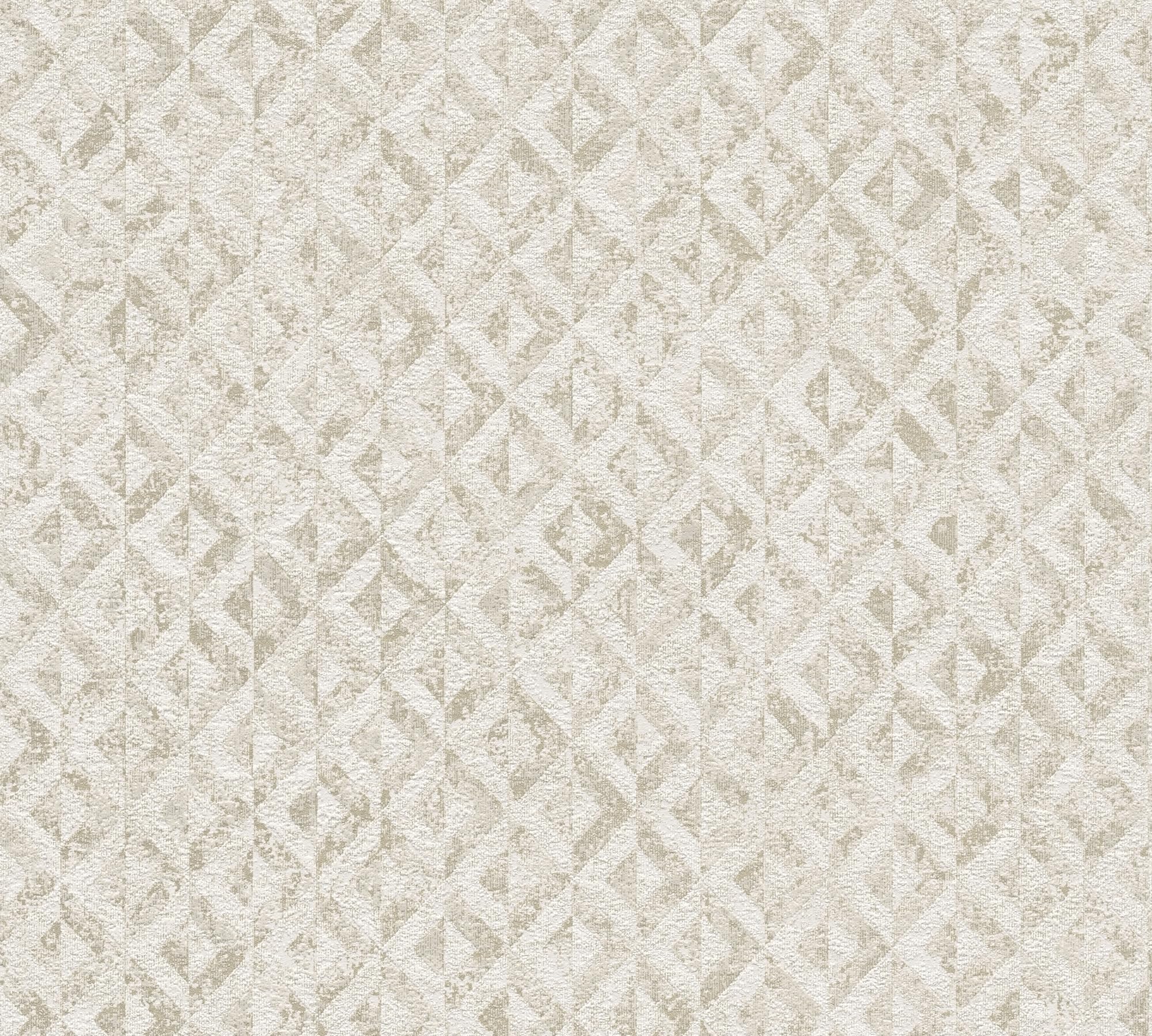 a-s-cr-ation-vliestapete-wei-gold-ornament-rautenmuster image 2