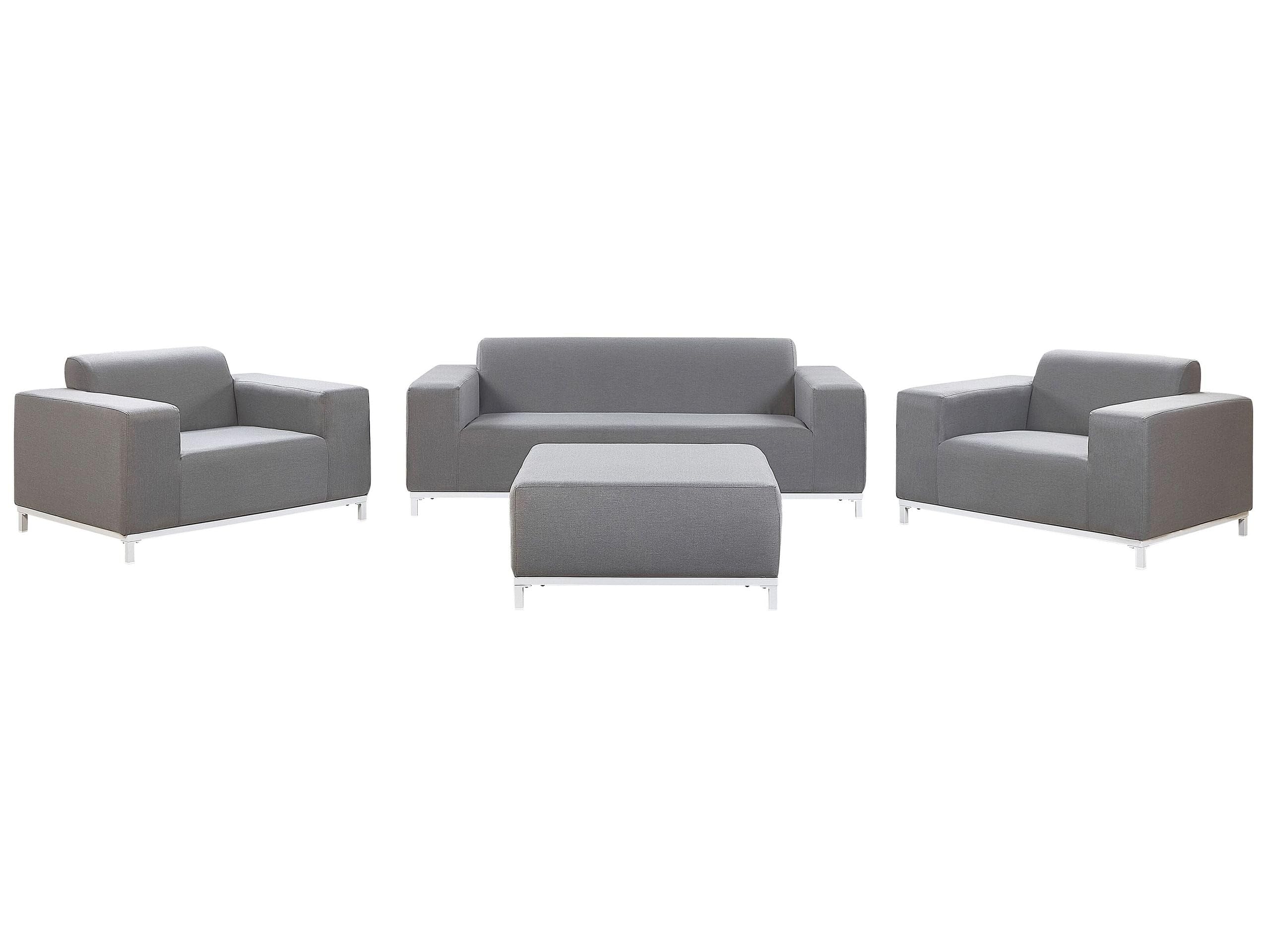 beliani-rovigo-loungeset-4-teilig-grau-outdoor image 1