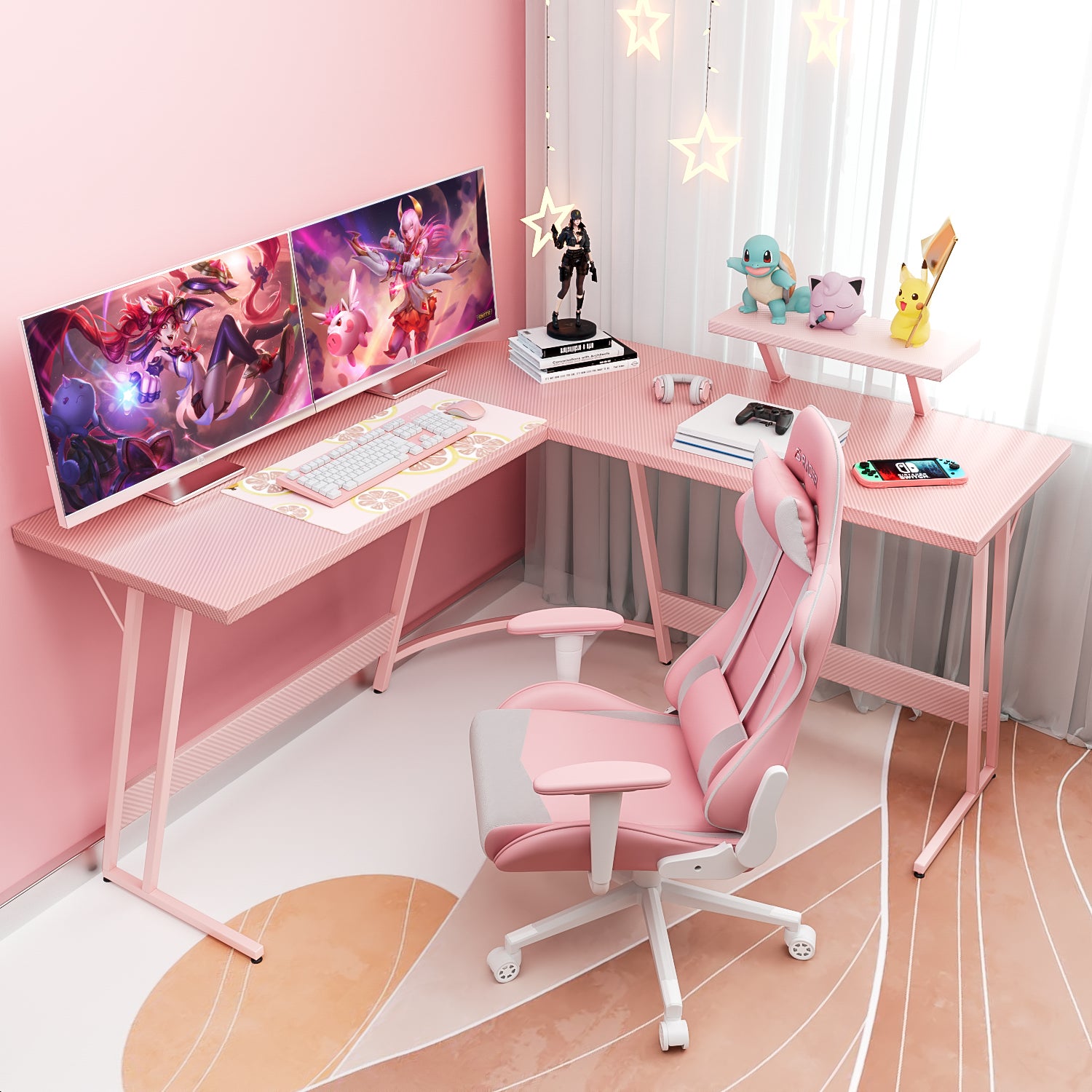 homall-gaming-desk-schreibtisch-l-form-schwarz-carbon image 3