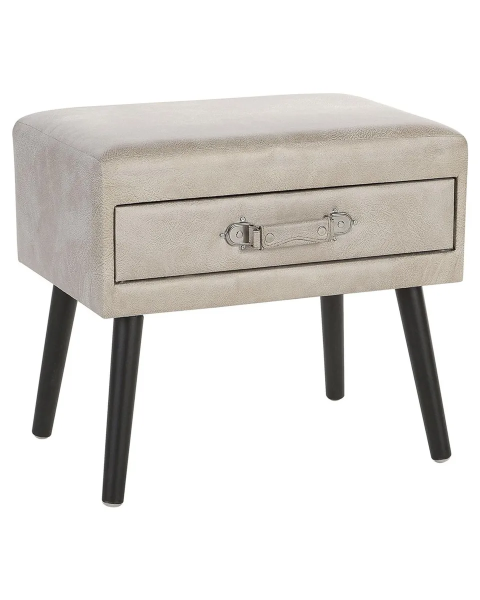 beliani-eurostar-nachttisch-beige-koffer-1-schublade image 1