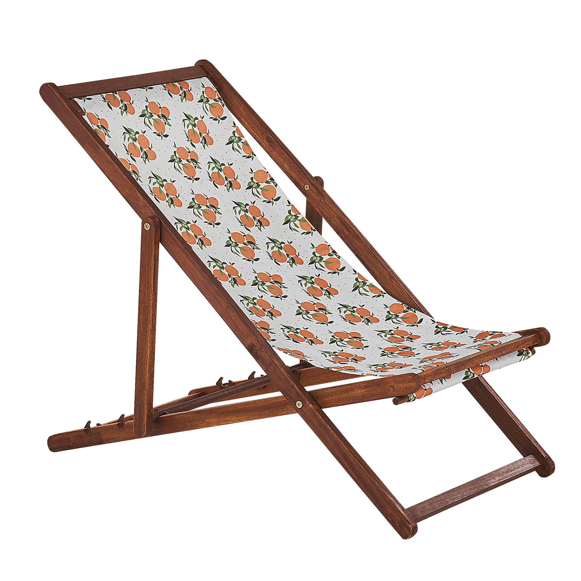beliani-anzio-liegestuhl-2er-set-dunkelbraun-orangenmotiv-verstellbar image 4