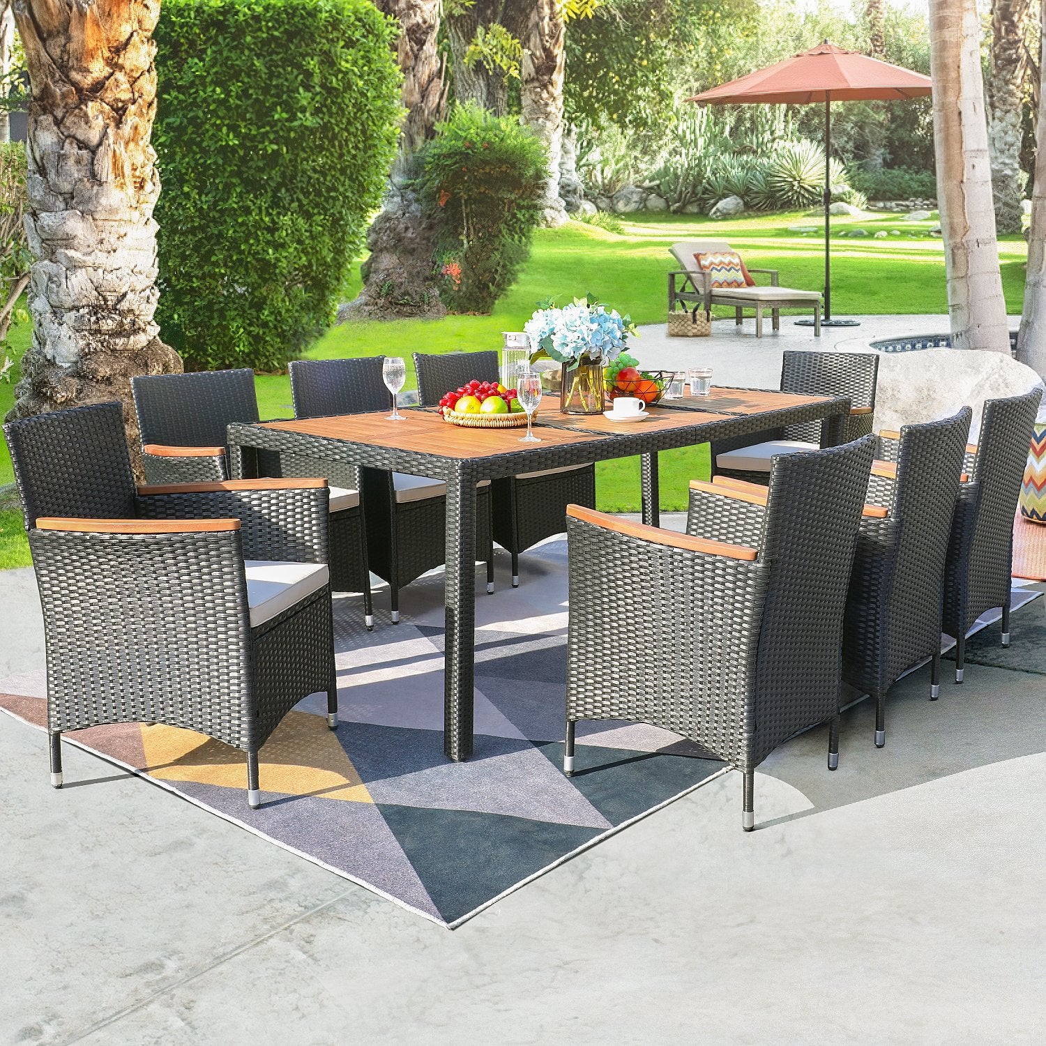 homall-patio-furniture-essgruppe-9-tlg-rattan-braun image 1