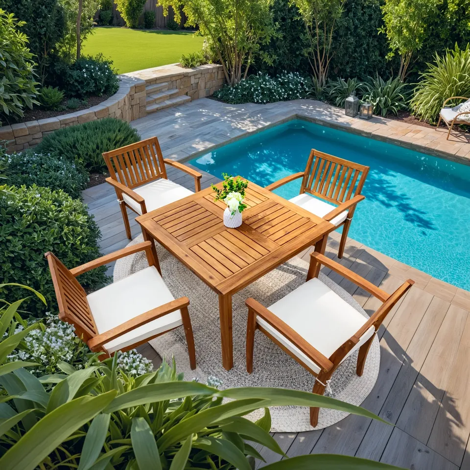 homall-patio-furniture-essgruppe-akazie-5-tlg-90cm-burlywood image 1