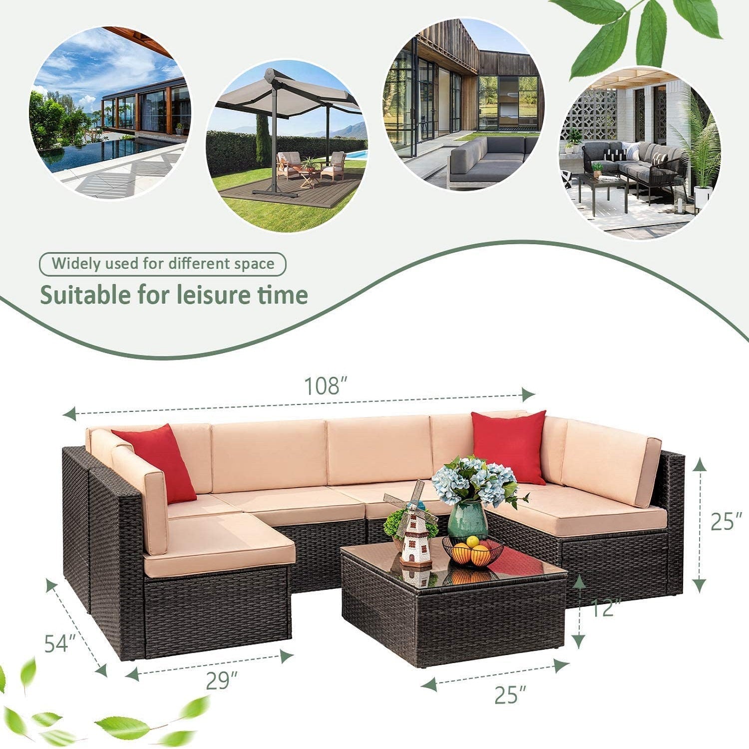 homall-patio-lounge-set-rattan-7-teilig-beige-mit-tisch image 7