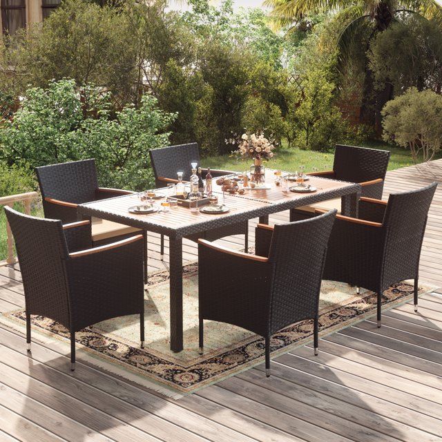 homall-patio-furniture-sitzgruppe-rattan-7-teilig-akazie-braun image 1