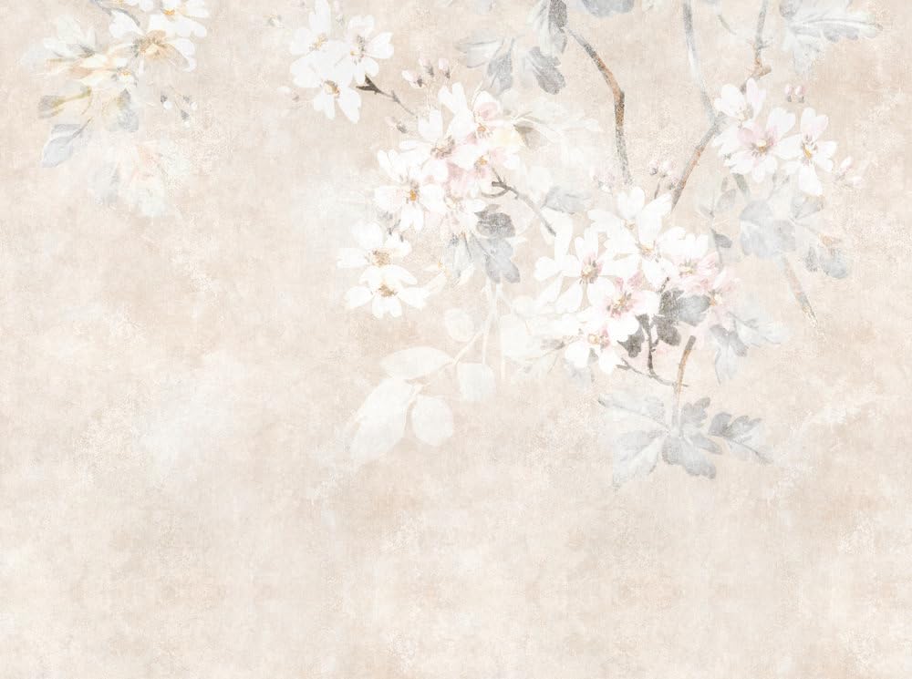 livingwalls-fototapete-blumen-beige-creme-grau-3-71x2-80m image 1