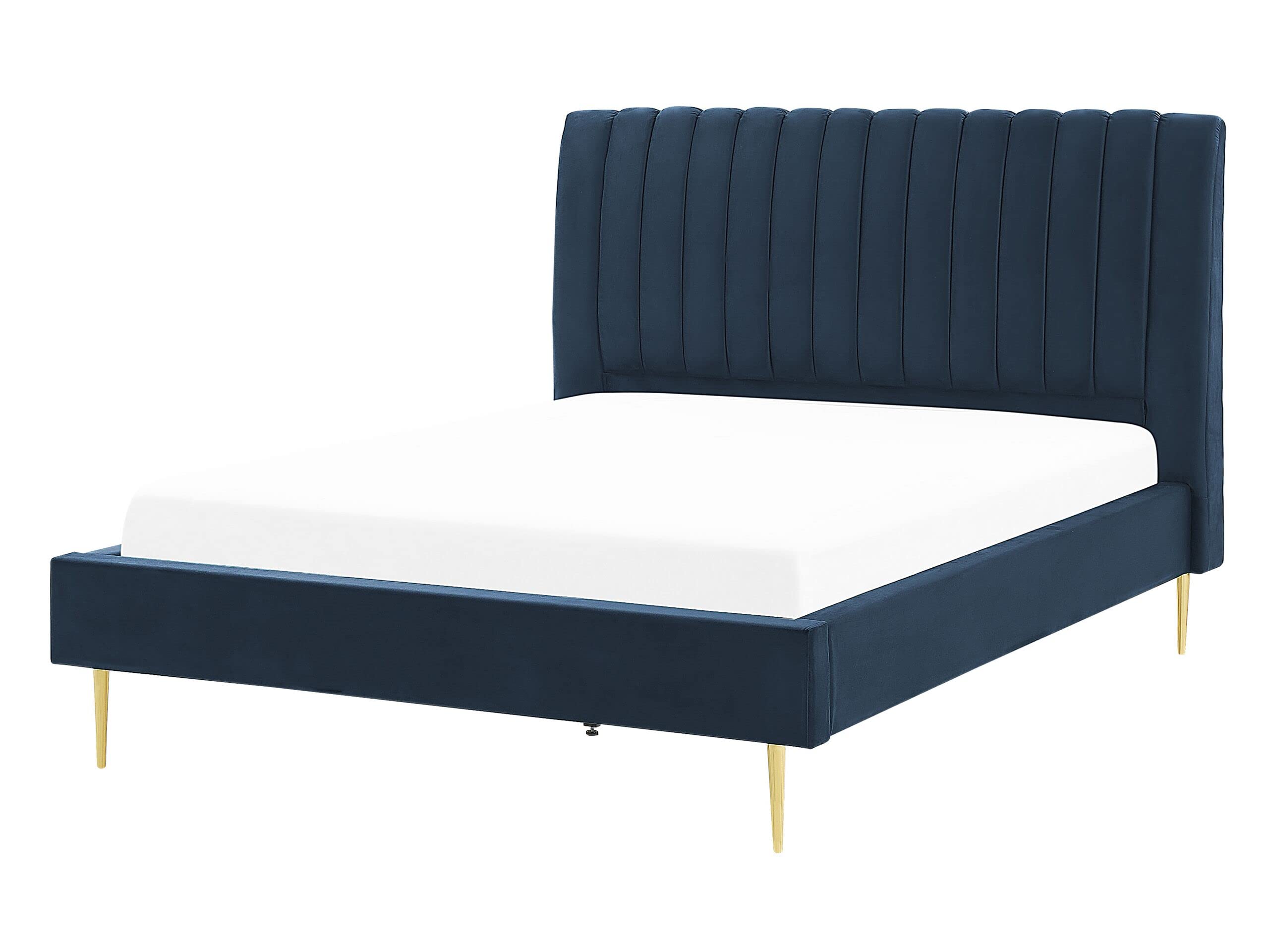 beliani-marville-doppelbett-samt-140x200-cm-dunkelblau image 1