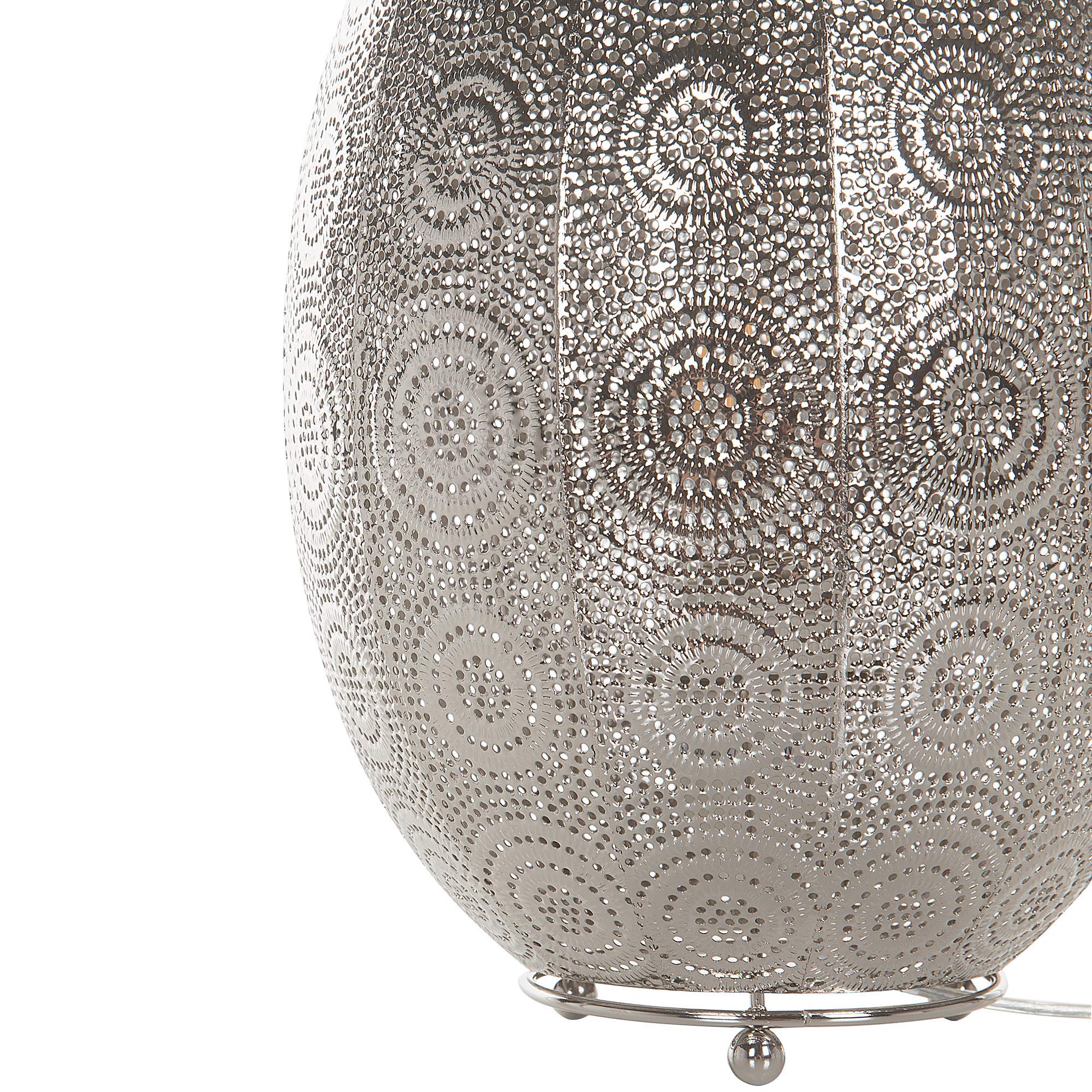 beliani-maringa-tischleuchte-silber-rund-marokkanisch image 4