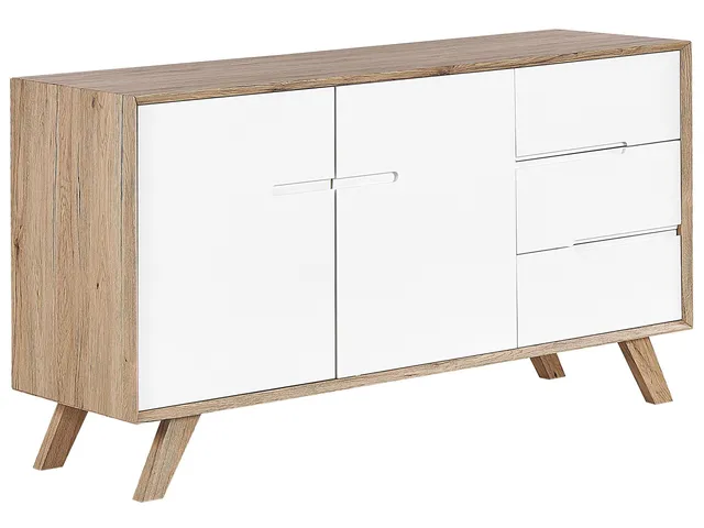 beliani-forester-sideboard-wei-holz-140cm-2-t-ren-3-schubl image 1