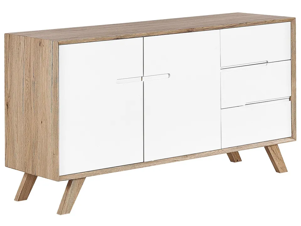 beliani-forester-sideboard-wei-holz-140cm-2-t-ren-3-schubl image 1