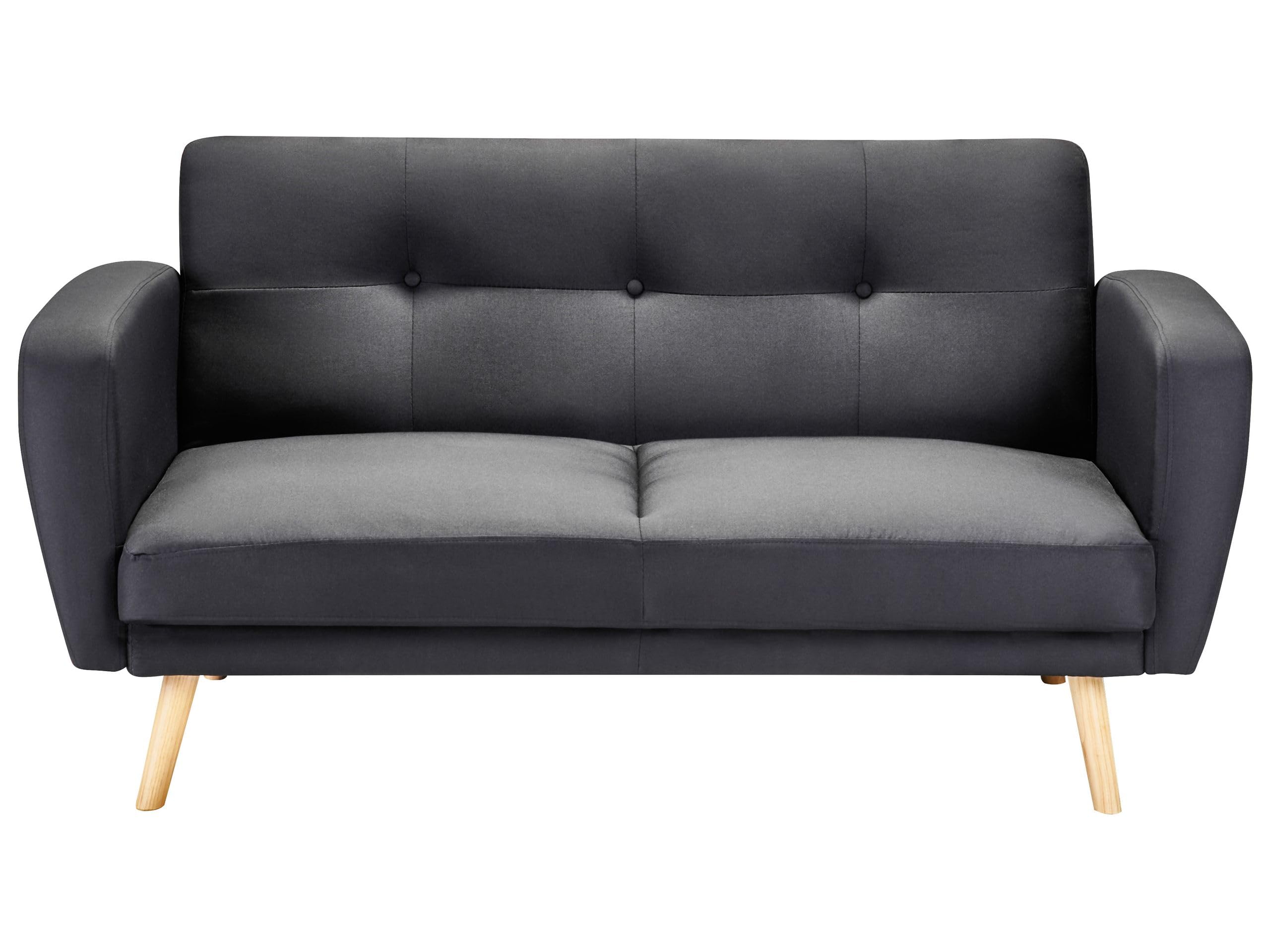 beliani-florli-2-sitzer-schlafsofa-schwarz-155-cm-stoff image 1