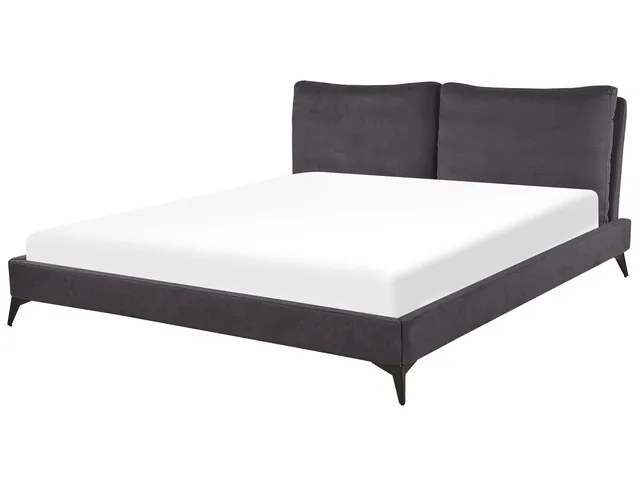 beliani-melle-polsterbett-180x200-dunkelgrau-chenille-lattenrost image 1