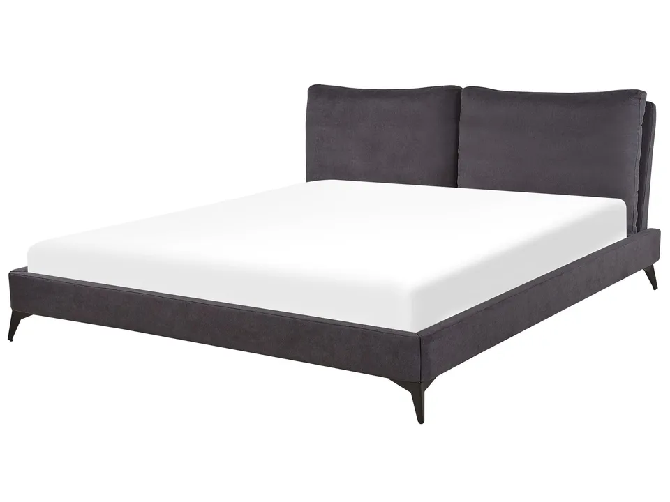 beliani-melle-polsterbett-180x200-dunkelgrau-chenille-lattenrost image 1