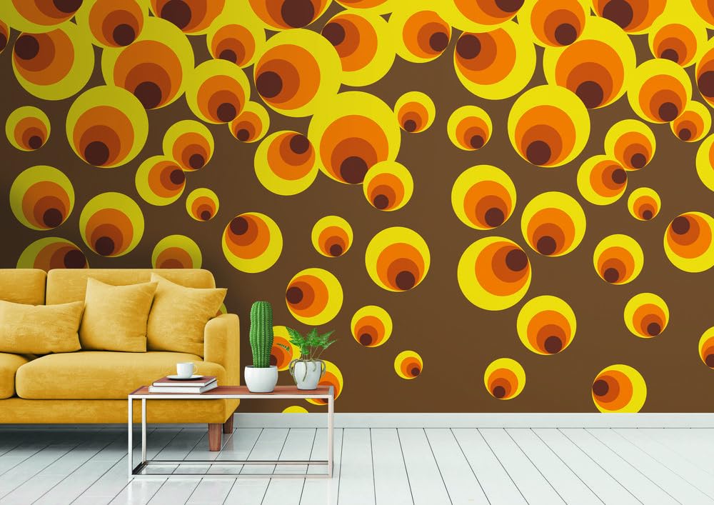 livingwalls-retro-fototapete-kreise-gelb-orange-2-8x1-59m image 3
