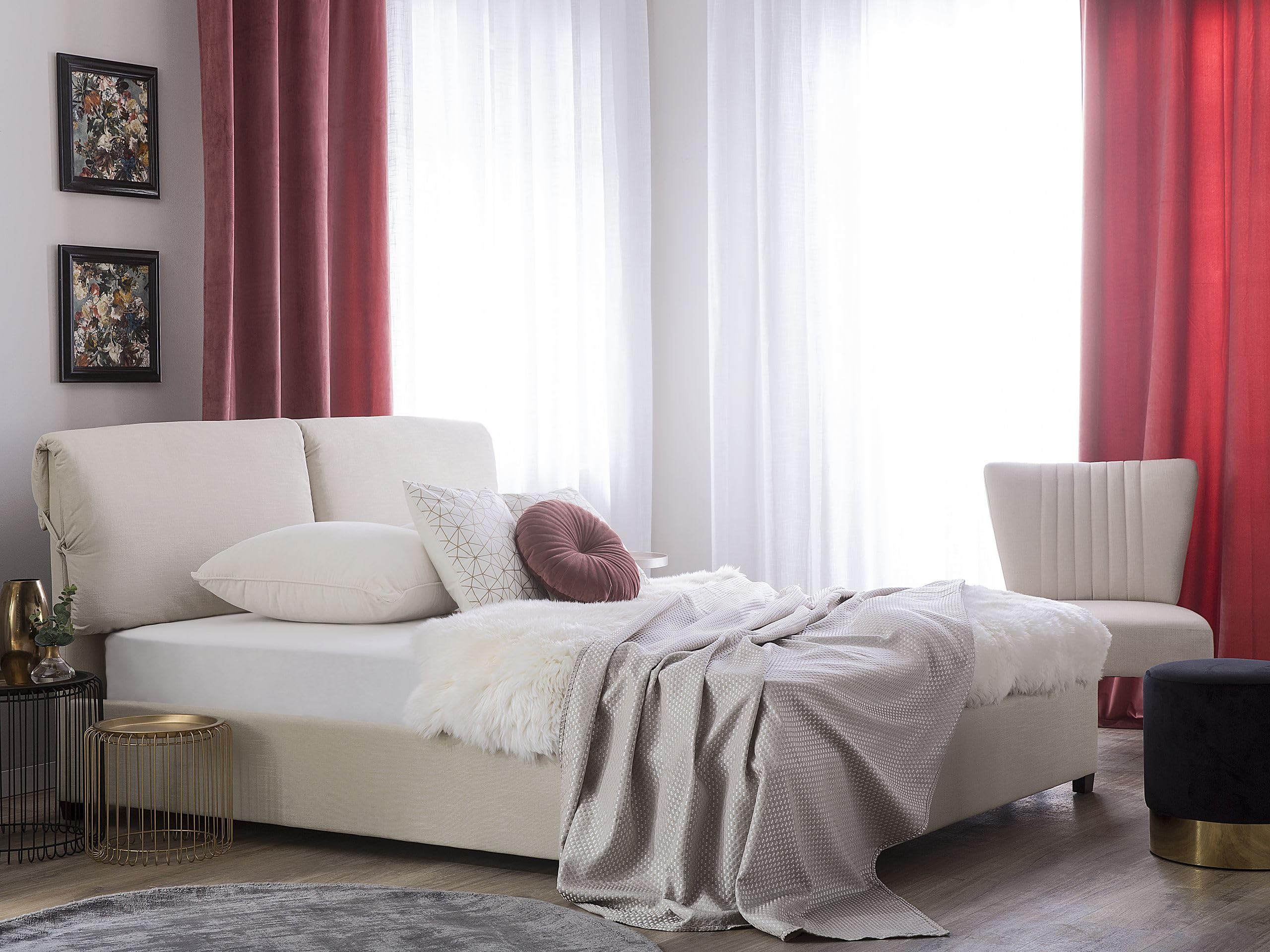 beliani-belfort-polsterbett-beige-140x200-leinenoptik image 2