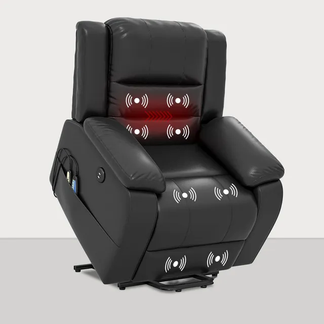 homall-recliner-aufstehsessel-kunstleder-schwarz-mit-massage image 1