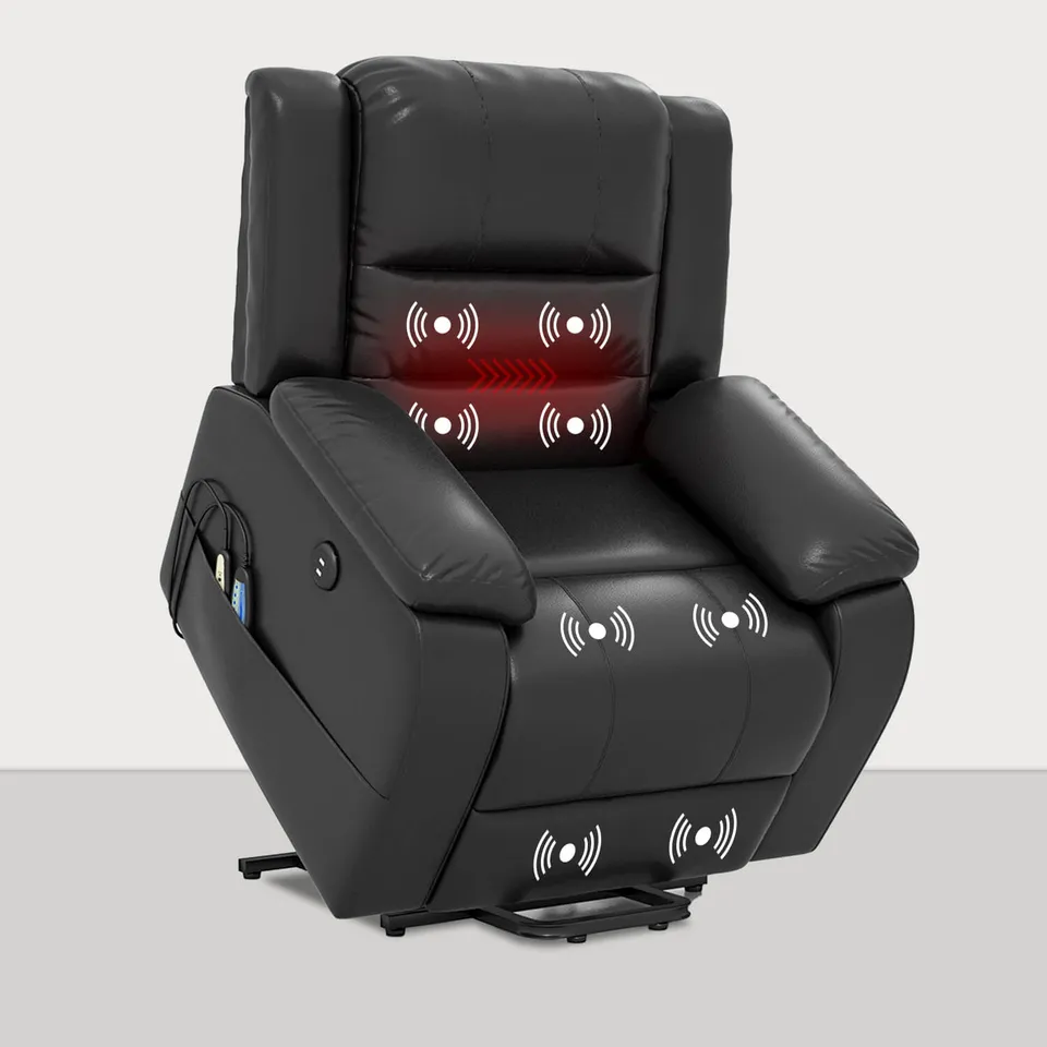 homall-recliner-aufstehsessel-kunstleder-schwarz-mit-massage image 1