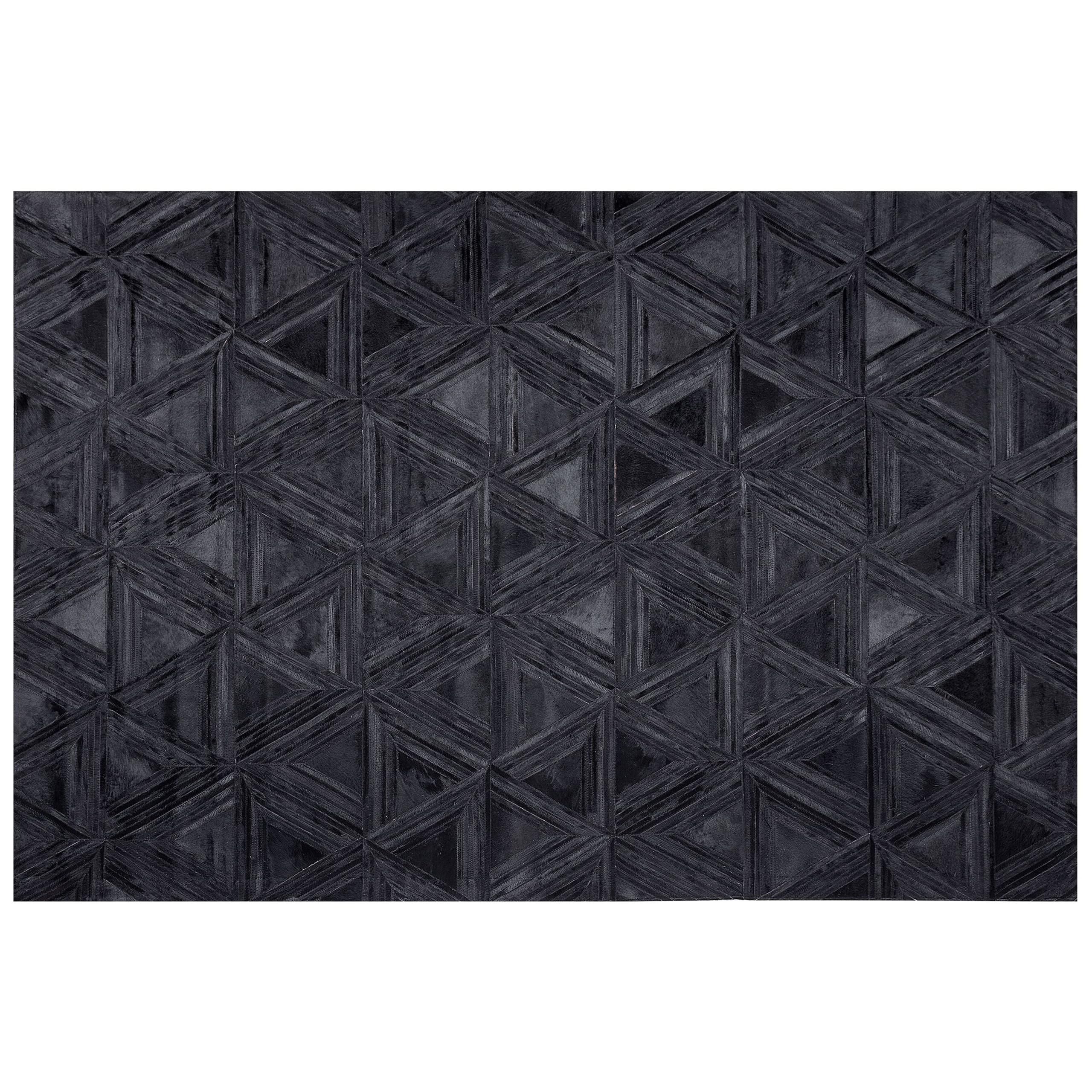 beliani-kasar-teppich-leder-schwarz-140x200-cm image 3