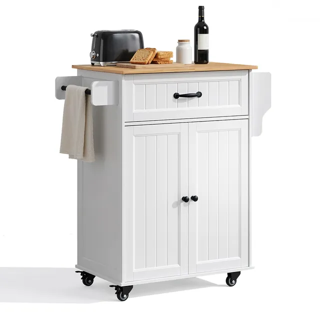 bealife-mobiler-esstisch-ak61-k-chenwagen-wei-mit-rollen image 1