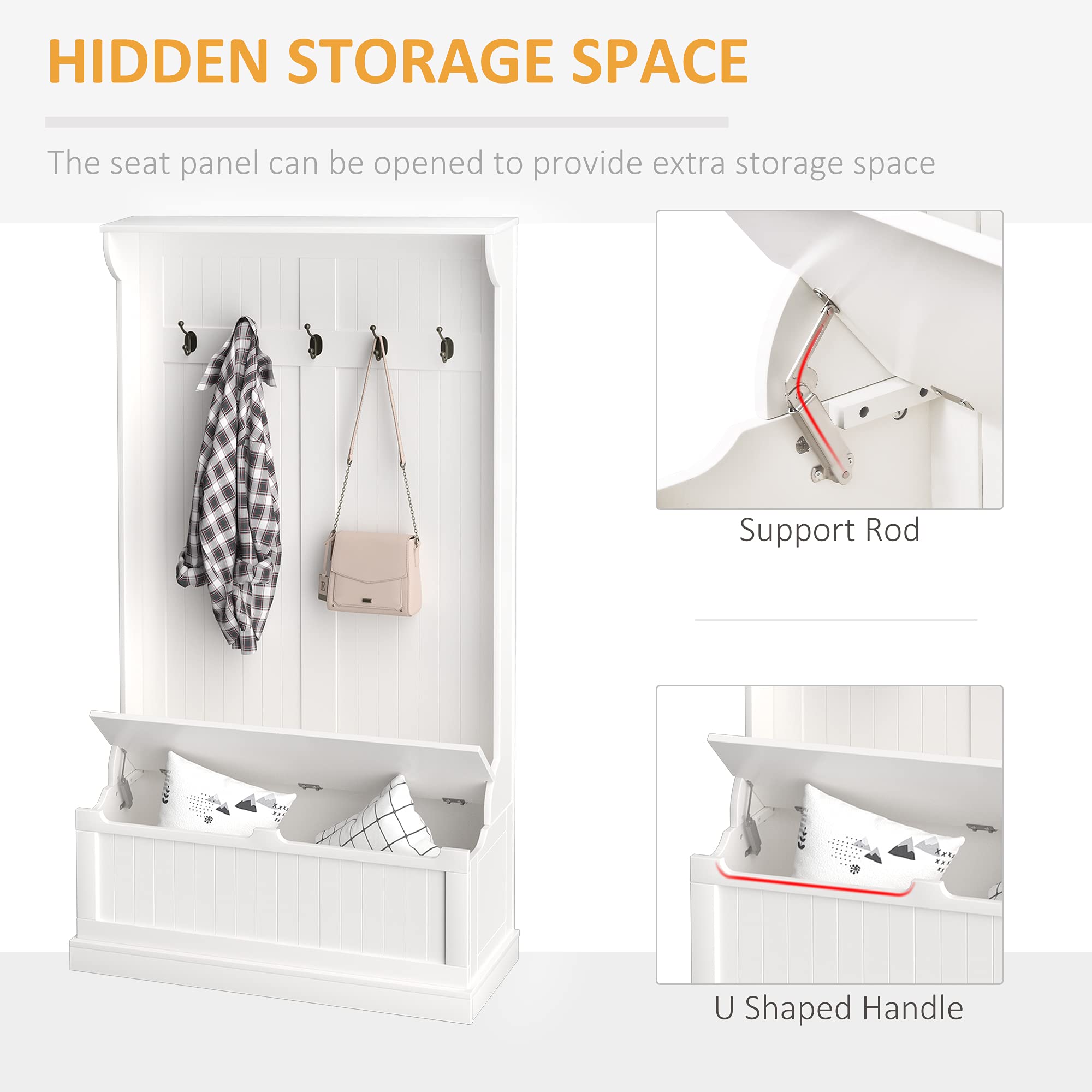 homall-shelf-garderobe-wei-181-cm-mit-sitzbank image 2