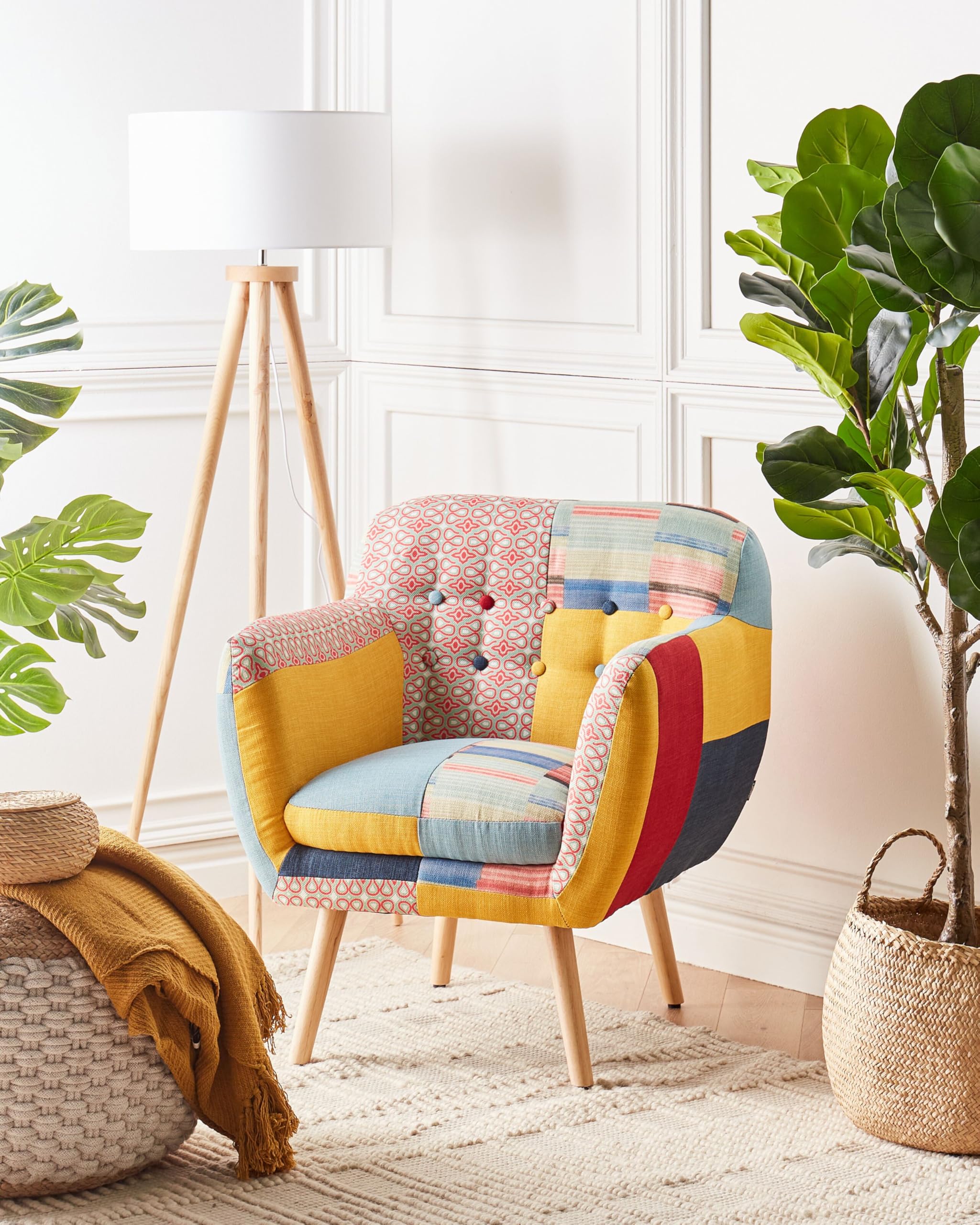 beliani-melby-sessel-bunt-patchwork-polyester image 2
