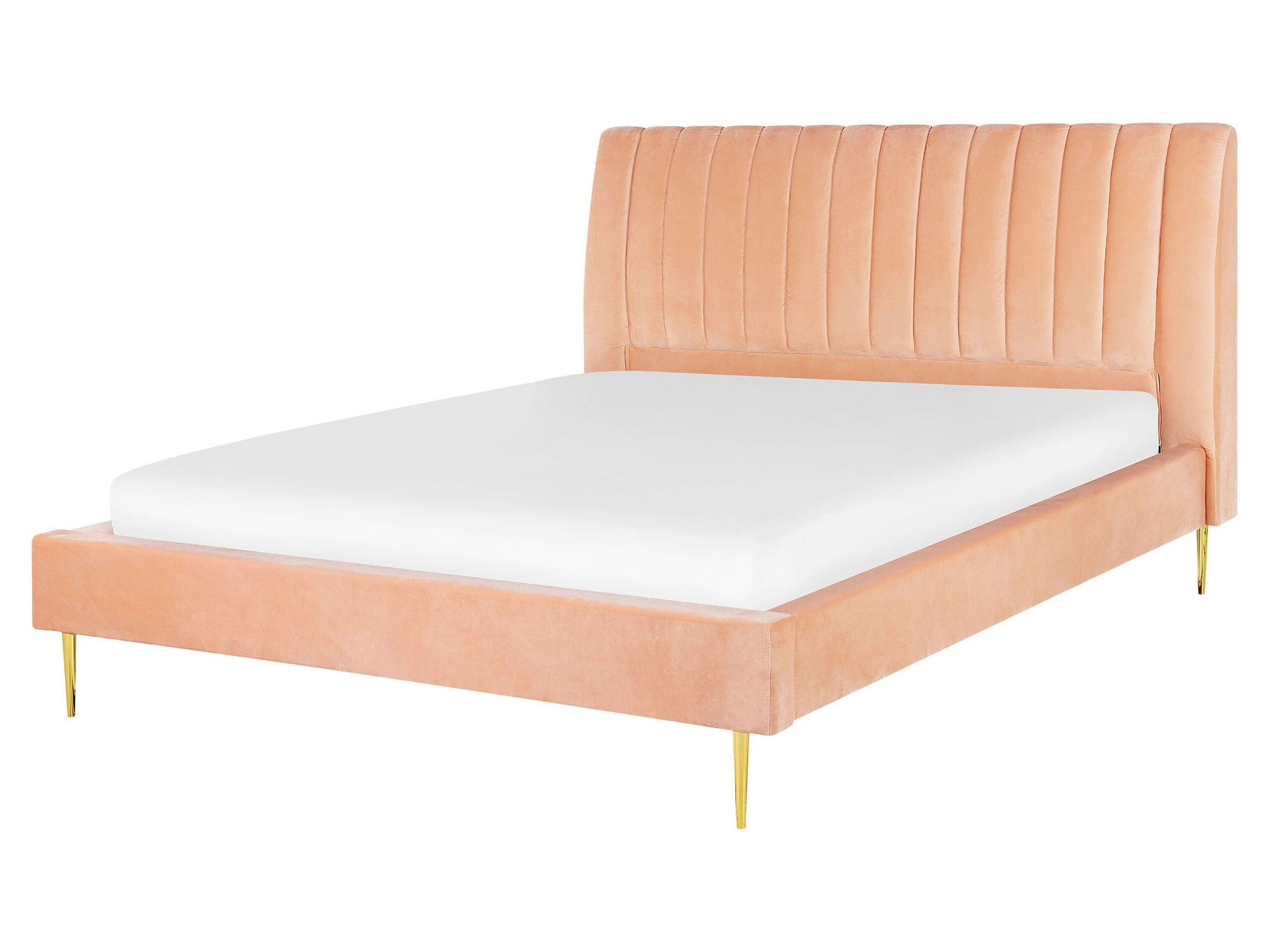 beliani-marville-doppelbett-samt-pfirsichrosa-160x200-cm image 1