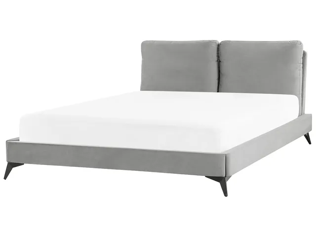 beliani-melle-polsterbett-grau-samt-160x200-mit-lattenrost image 1