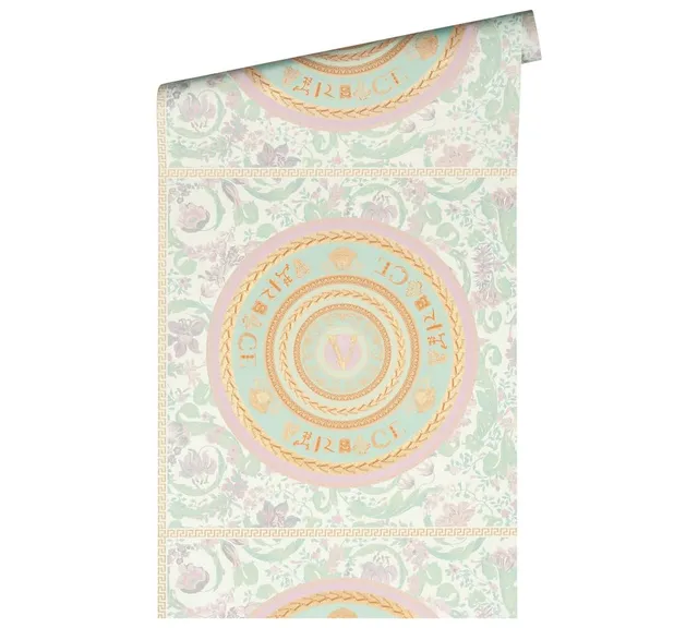 a-s-cr-ation-versace-387052-vliestapete-mint-rosa-floral-10-05x0-70m image 1