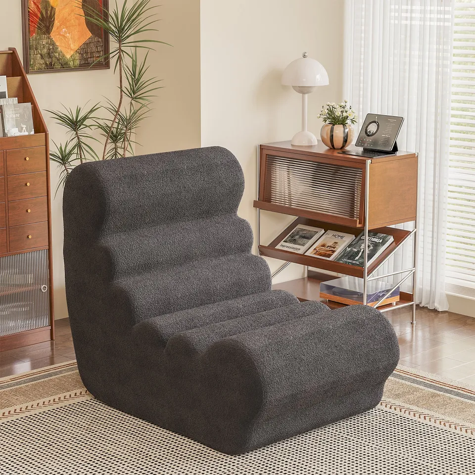 homall-sofa-teddy-sitzsack-sessel-pl-sch-grau image 1
