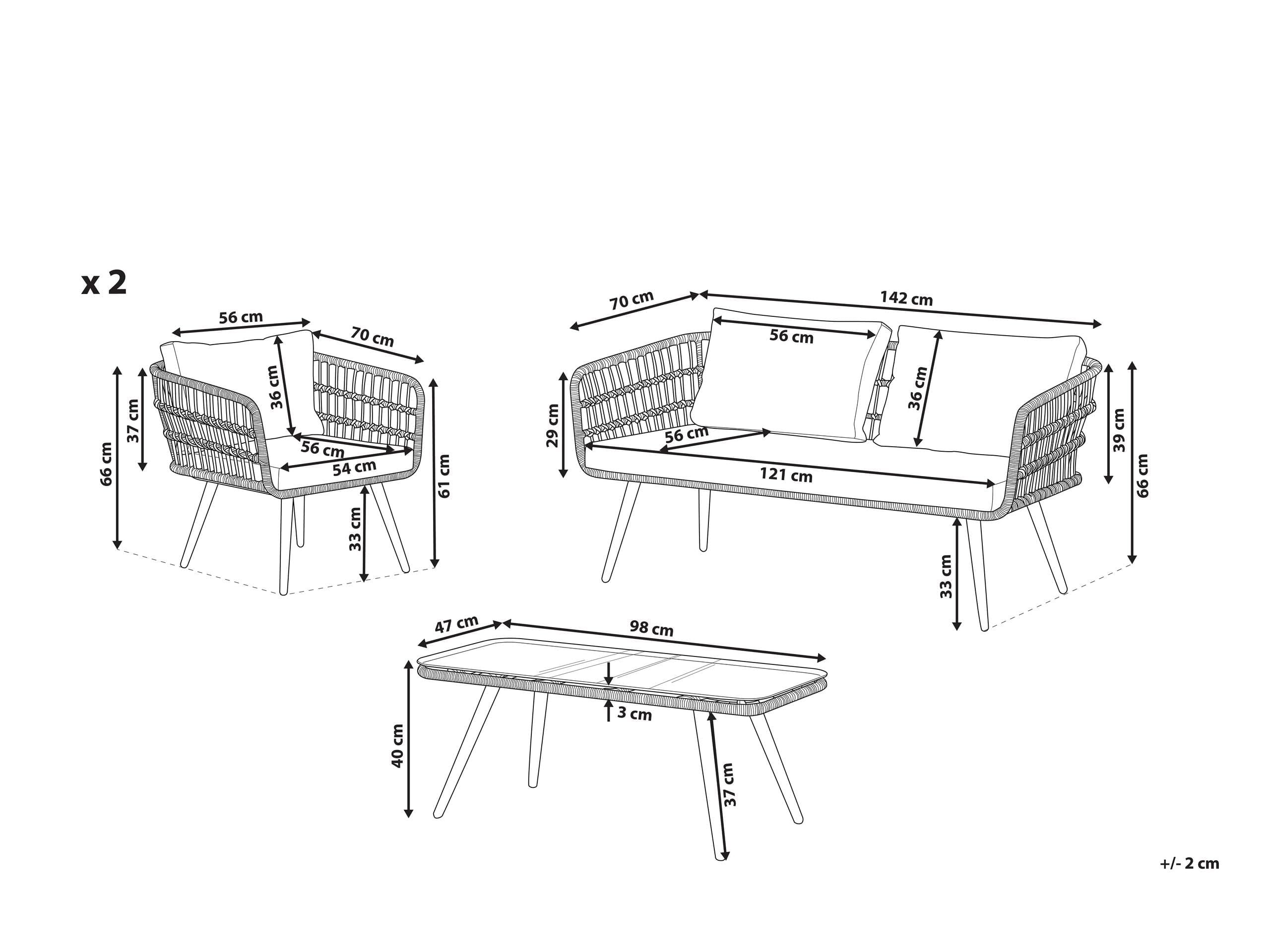 beliani-fobello-sitzgruppe-rattan-4-sitzer-zweisitzer-sessel-natur image 3