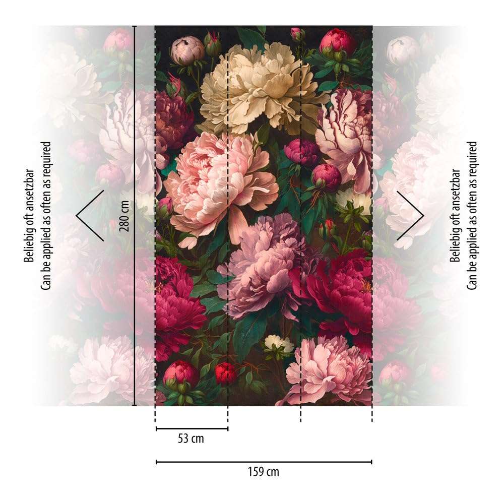 livingwalls-rosen-fototapete-rosa-pink-1-59x2-80m-vlies image 3
