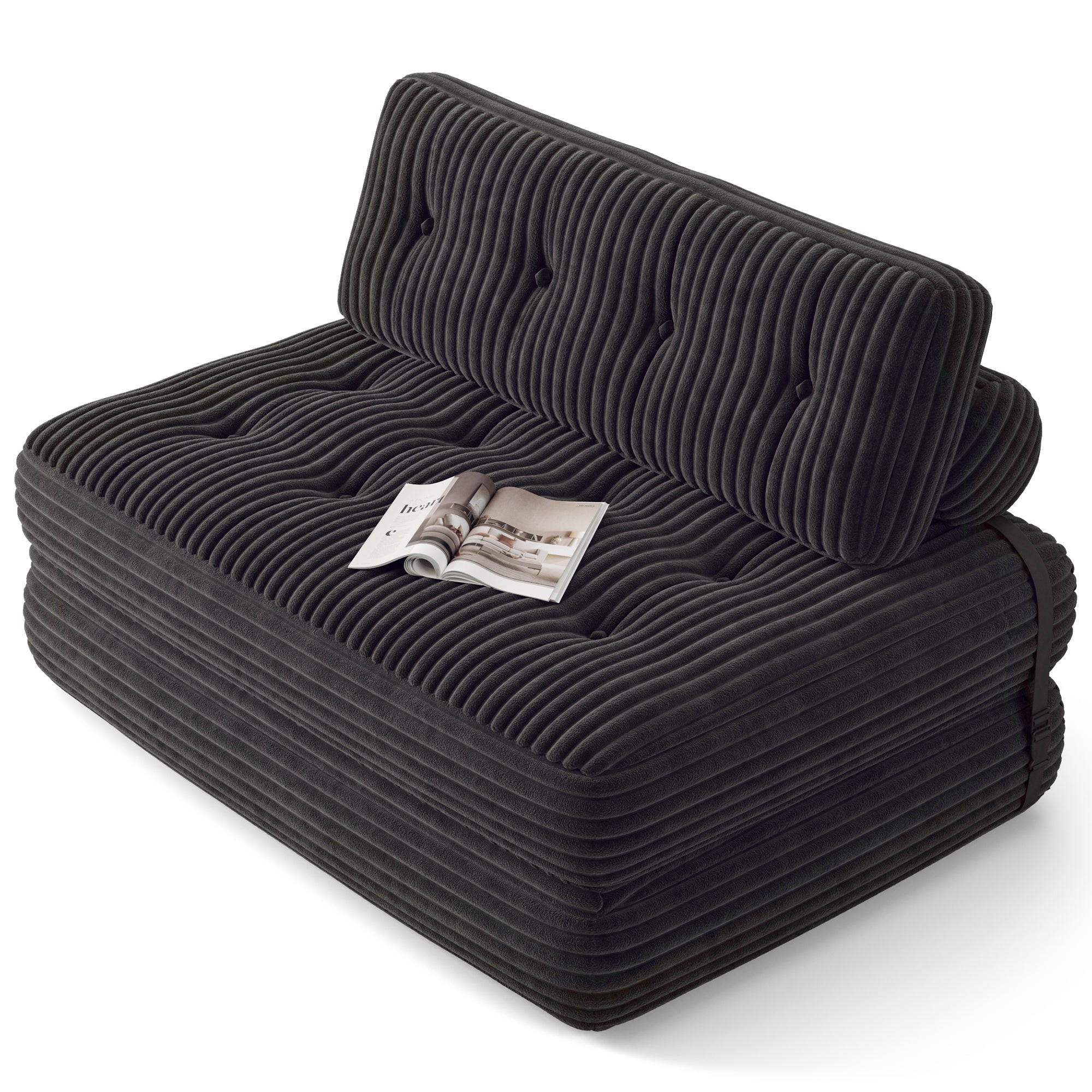 bealife-ar33-sitzsack-2-sitzer-schwarz-faltbar-cord image 1