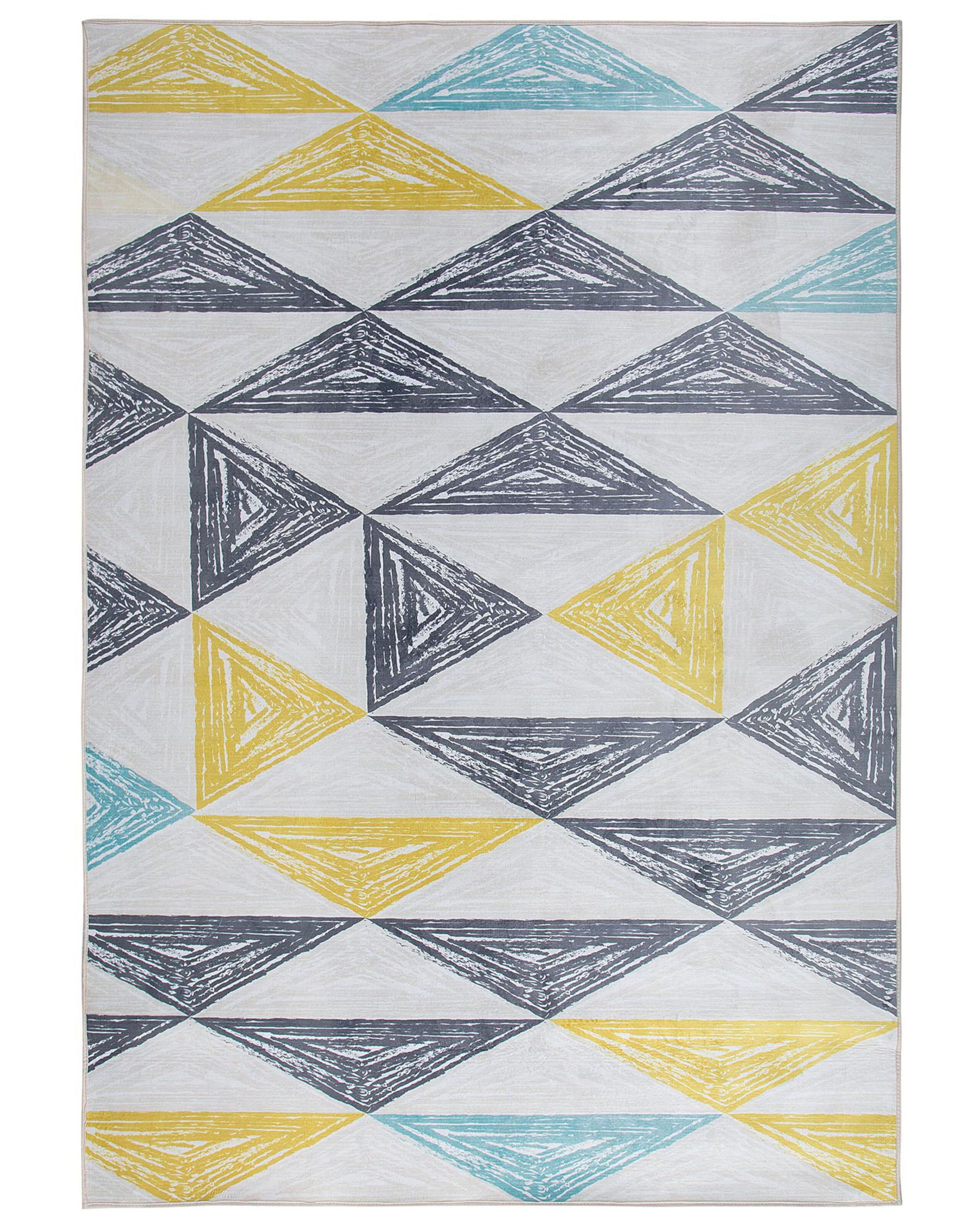beliani-kalen-teppich-80-x-150-cm-grau-gelb-dreieckmuster image 6
