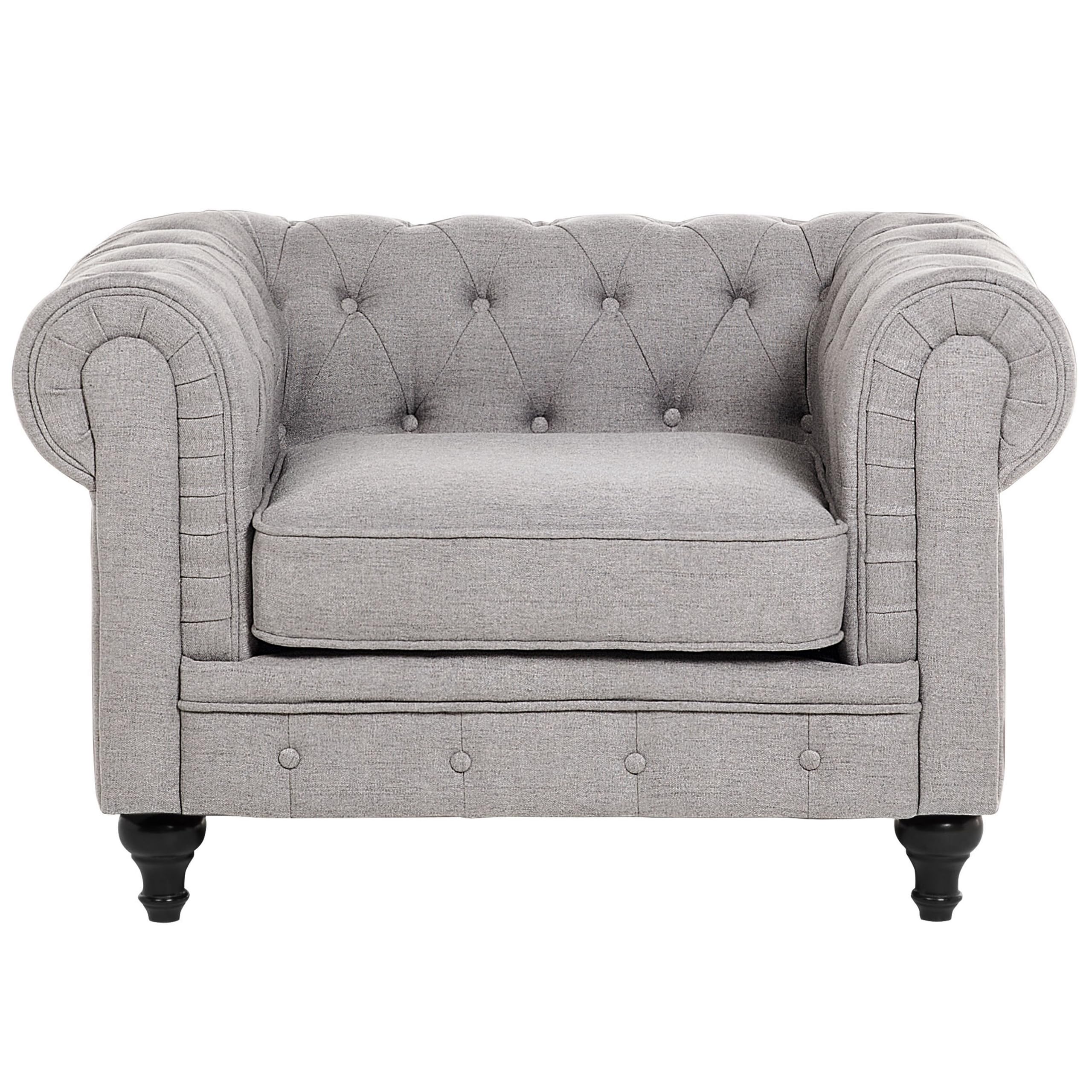beliani-chesterfield-sessel-stoff-hellgrau-englischer-stil image 3
