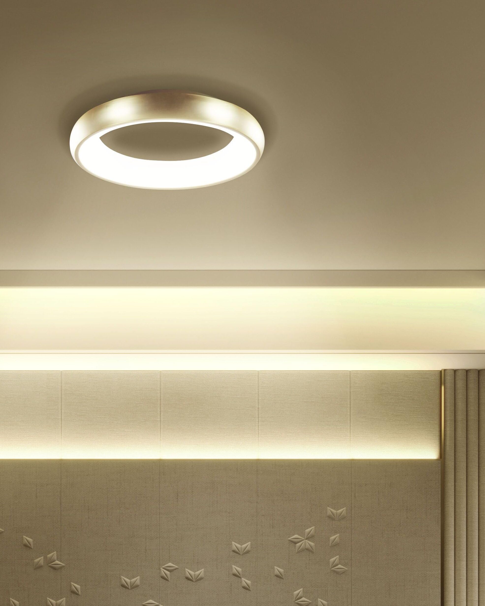 beliani-ataran-deckenleuchte-gold-ring-led-warm image 2
