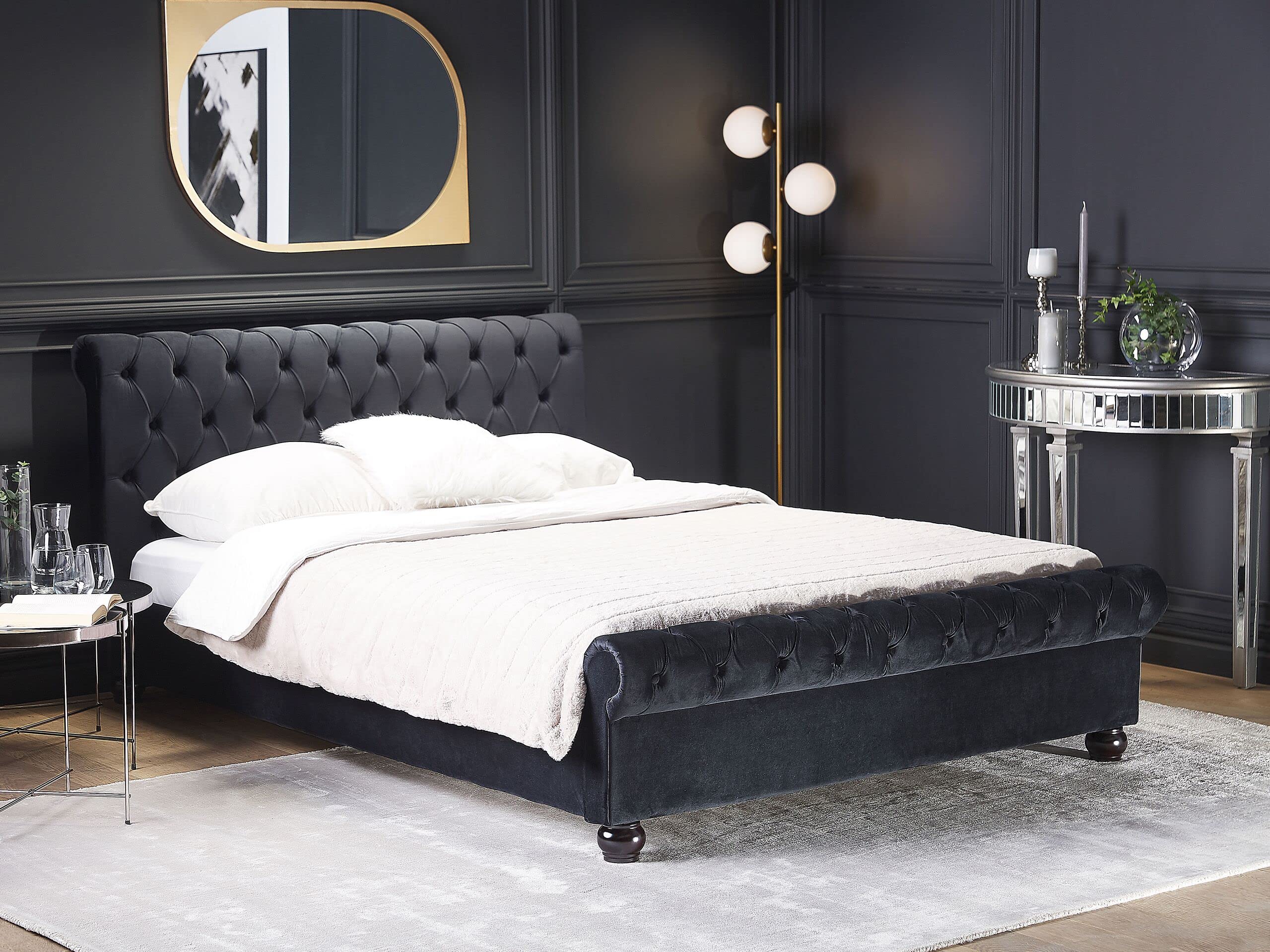 beliani-avallon-bett-samt-schwarz-chesterfield-160x200-mit-rost image 2