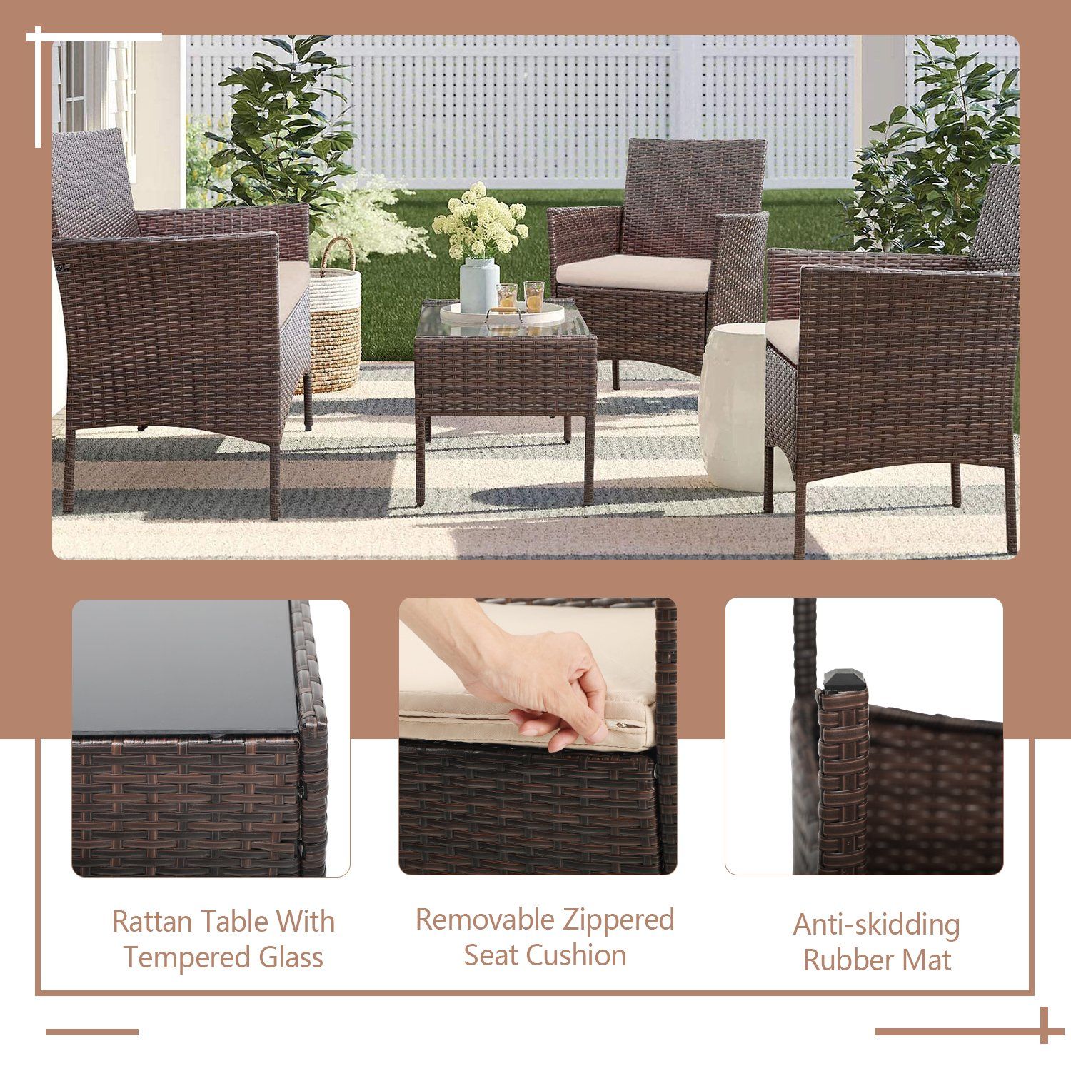 homall-patio-furniture-rattan-sitzgruppe-beige-4-teilig-mit-tisch image 5