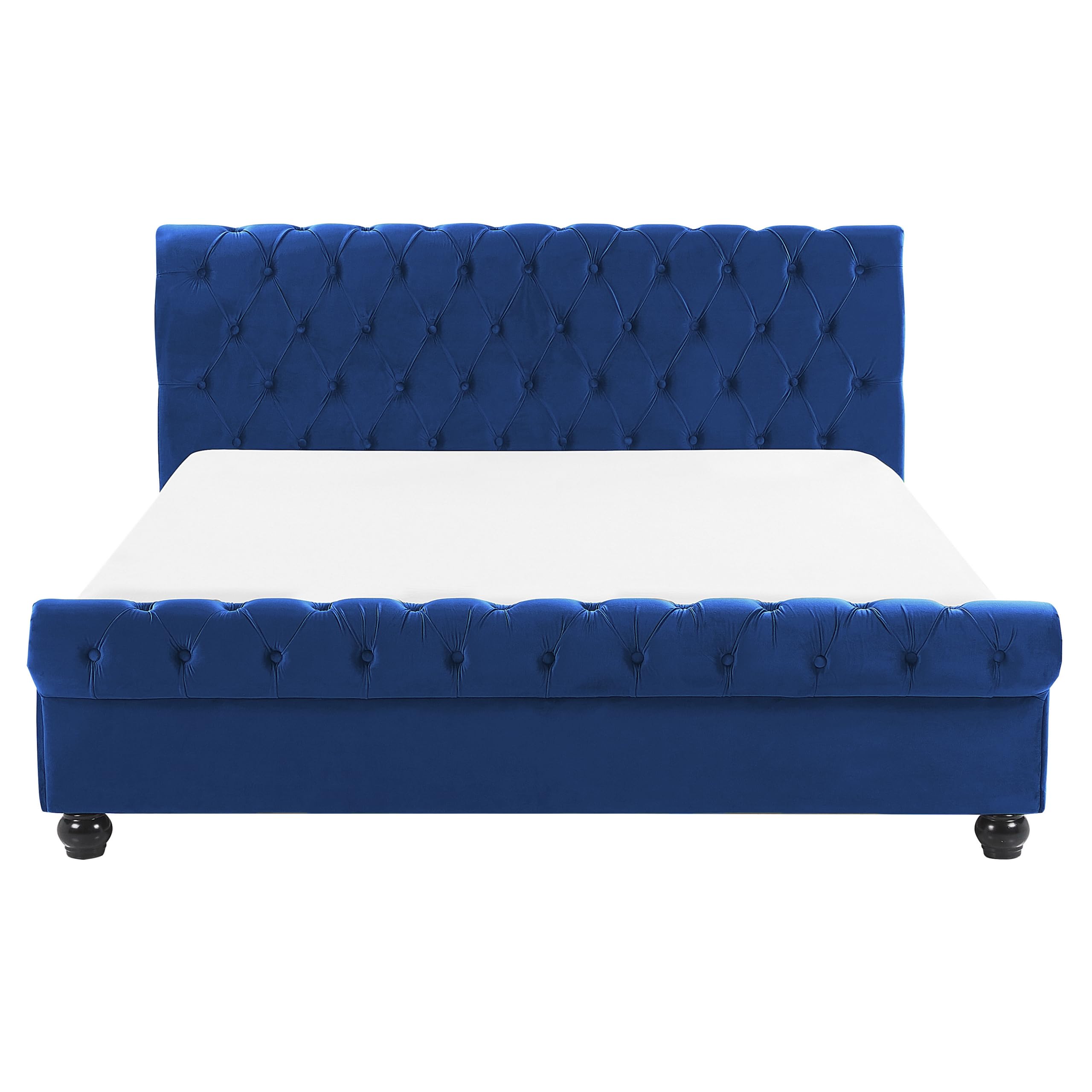 beliani-doppelbett-160x200-samt-blau-mit-lattenrost image 4
