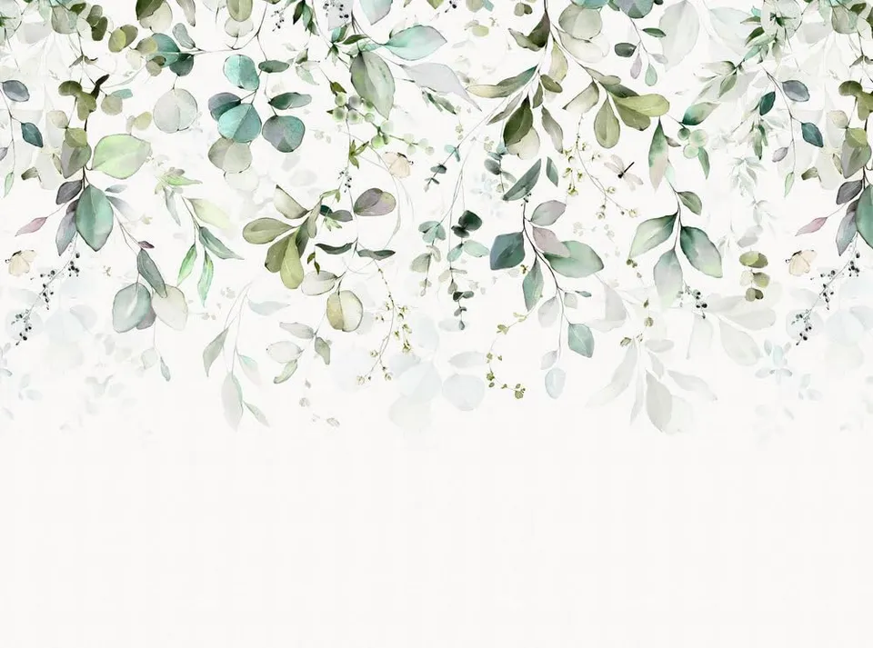 a-s-cr-ation-fototapete-blumen-gr-n-blau-wei-3-71x2-80-m image 1