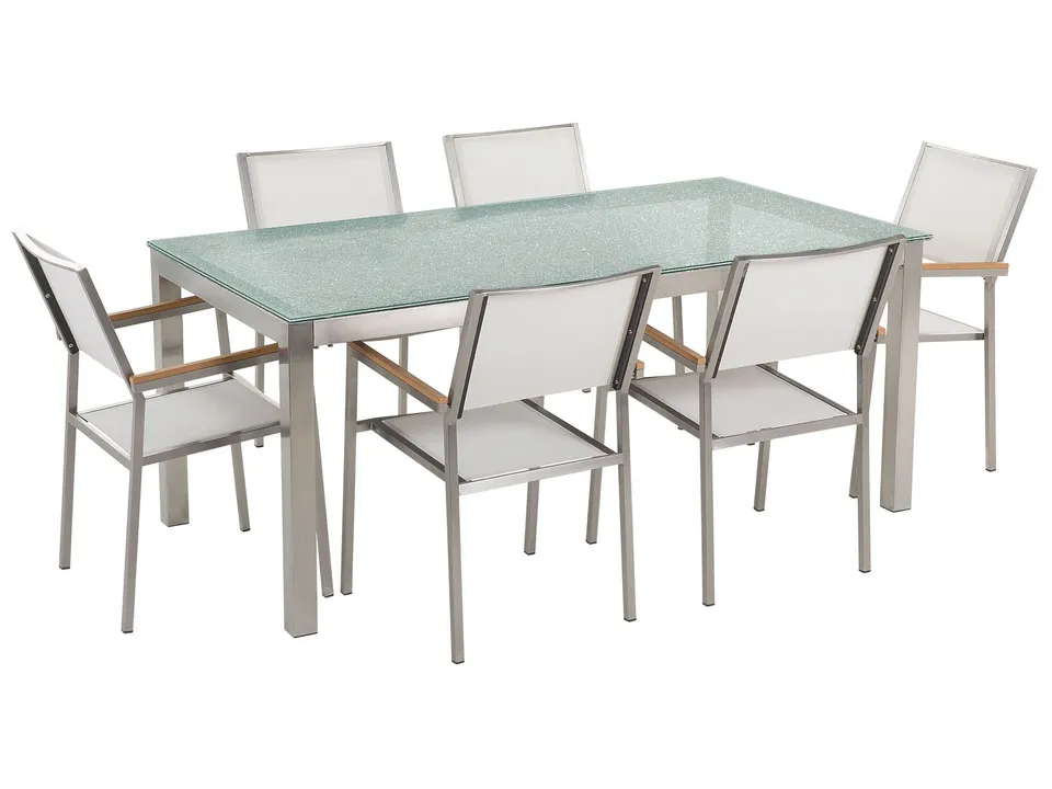 beliani-grosseto-gartenset-180cm-wei-6-st-hle image 1