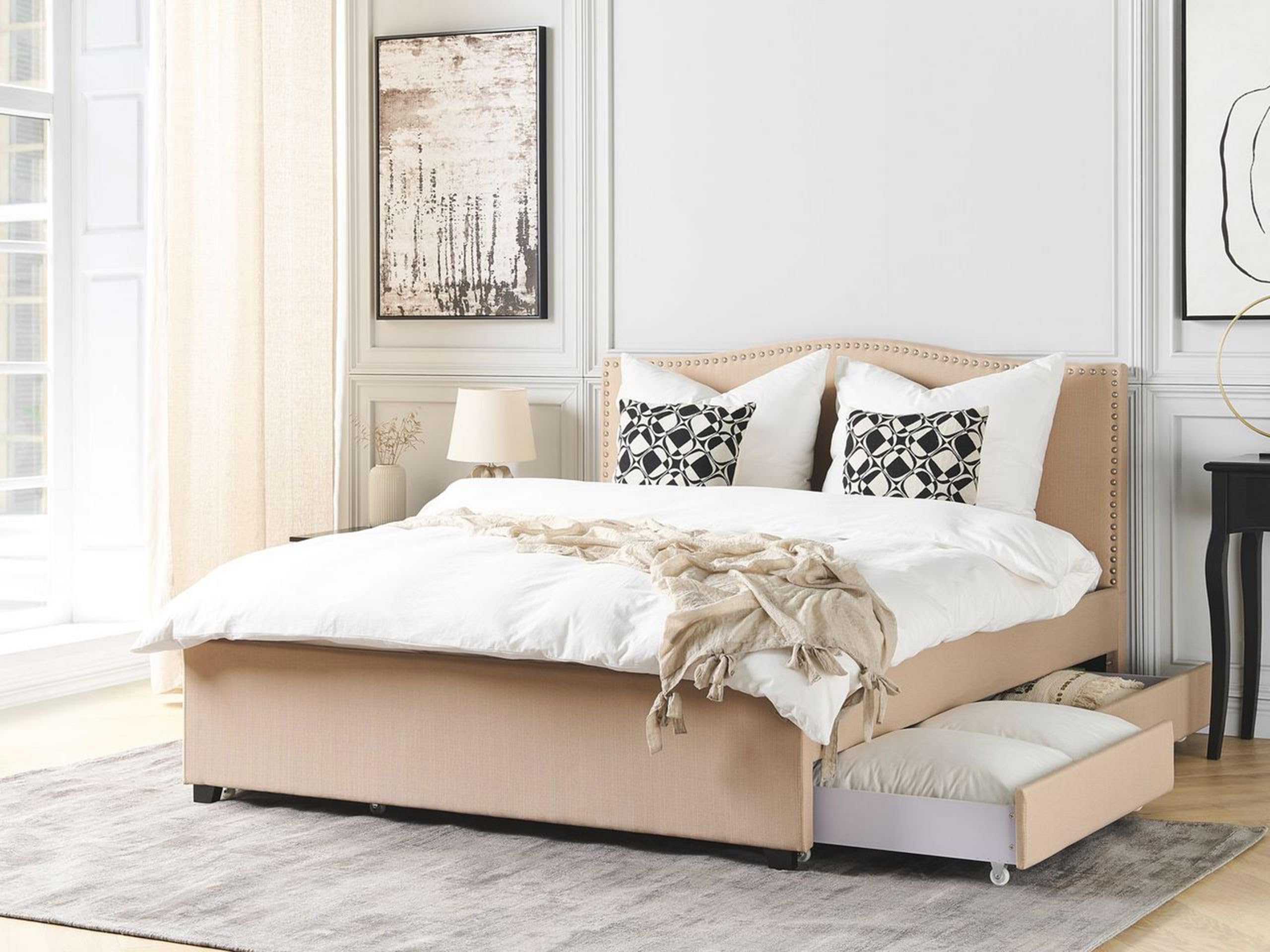 beliani-polsterbett-180x200-beige-mit-bettkasten-lattenrost image 2