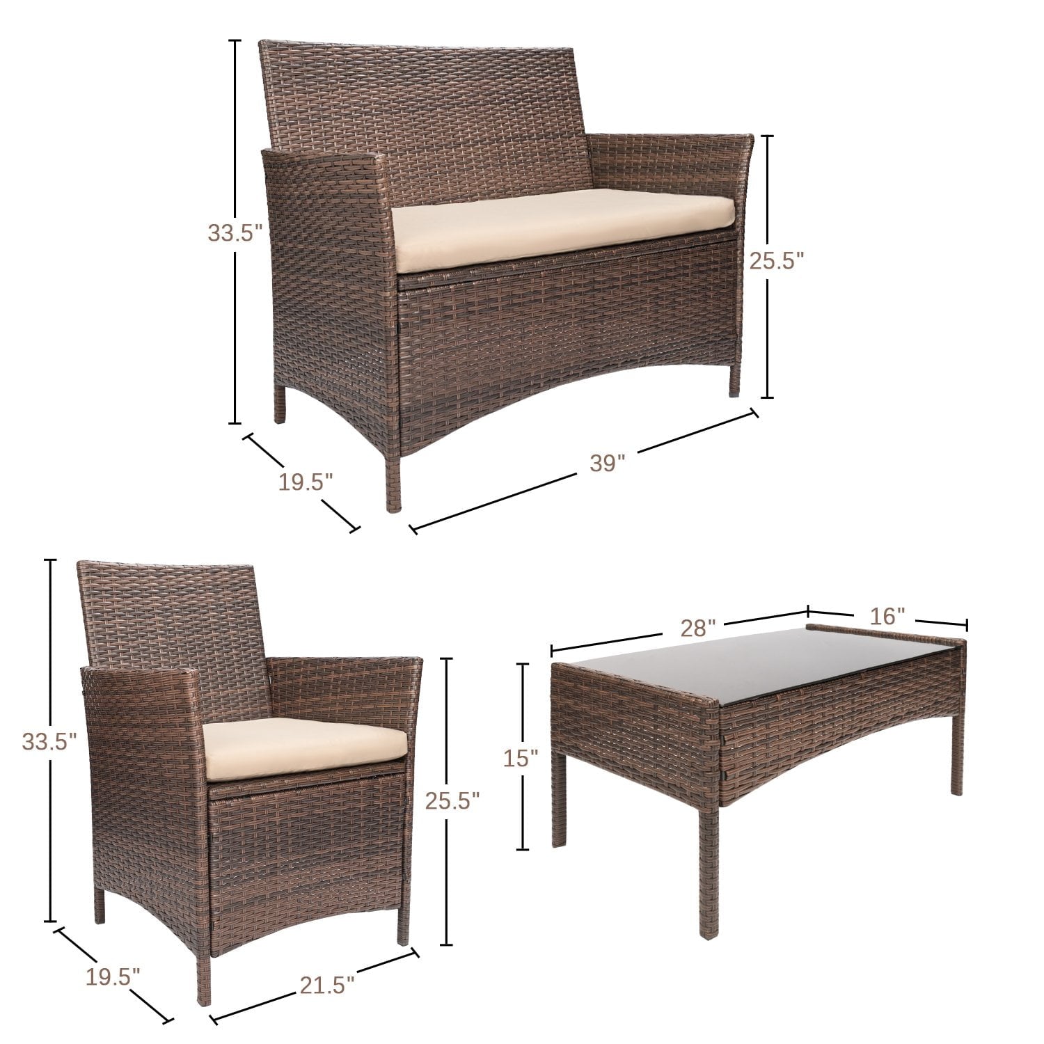 homall-patio-rattan-lounge-set-beige-4-teilig-mit-kissen image 4