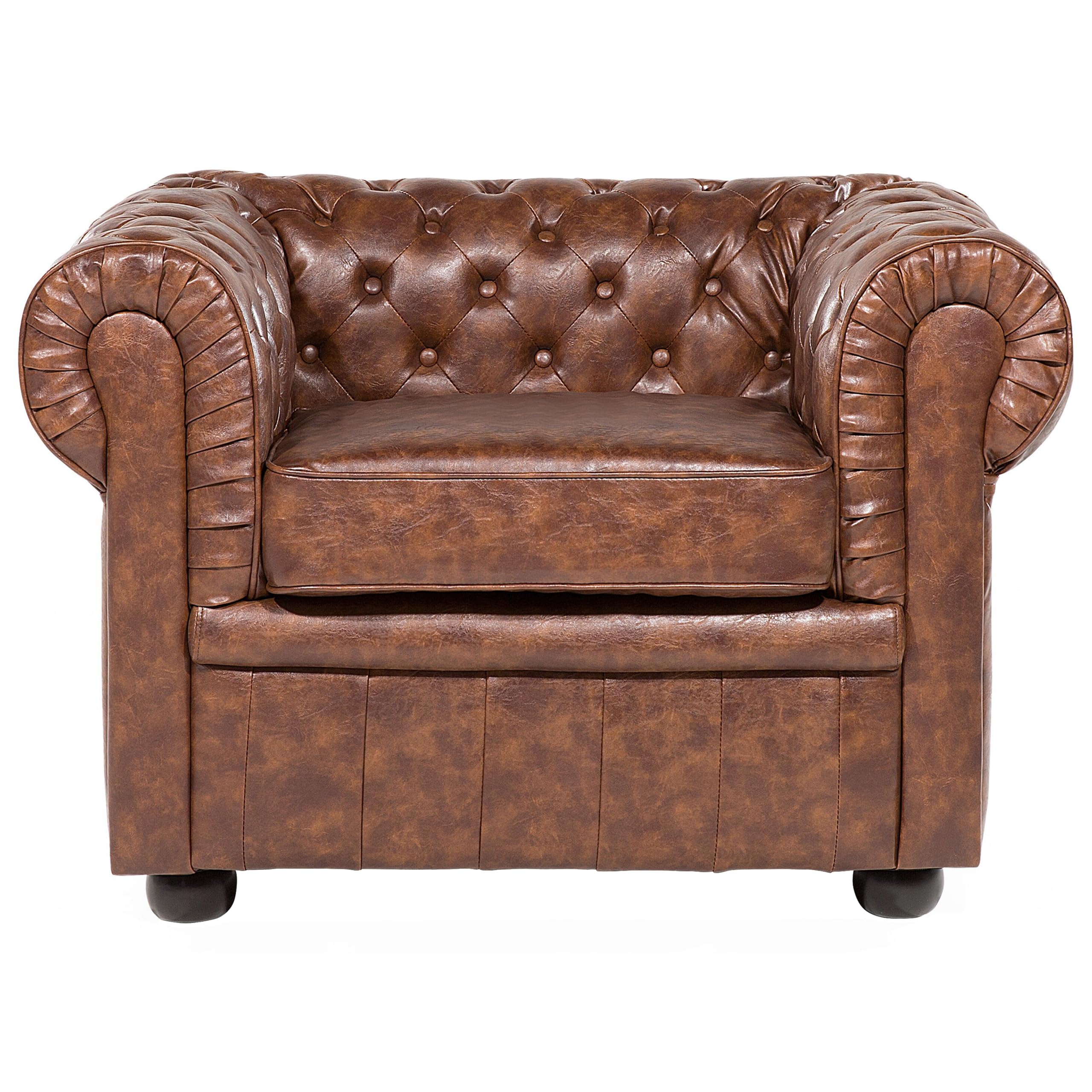 beliani-chesterfield-sessel-braun-kunstleder-goldbraun-vintage image 4