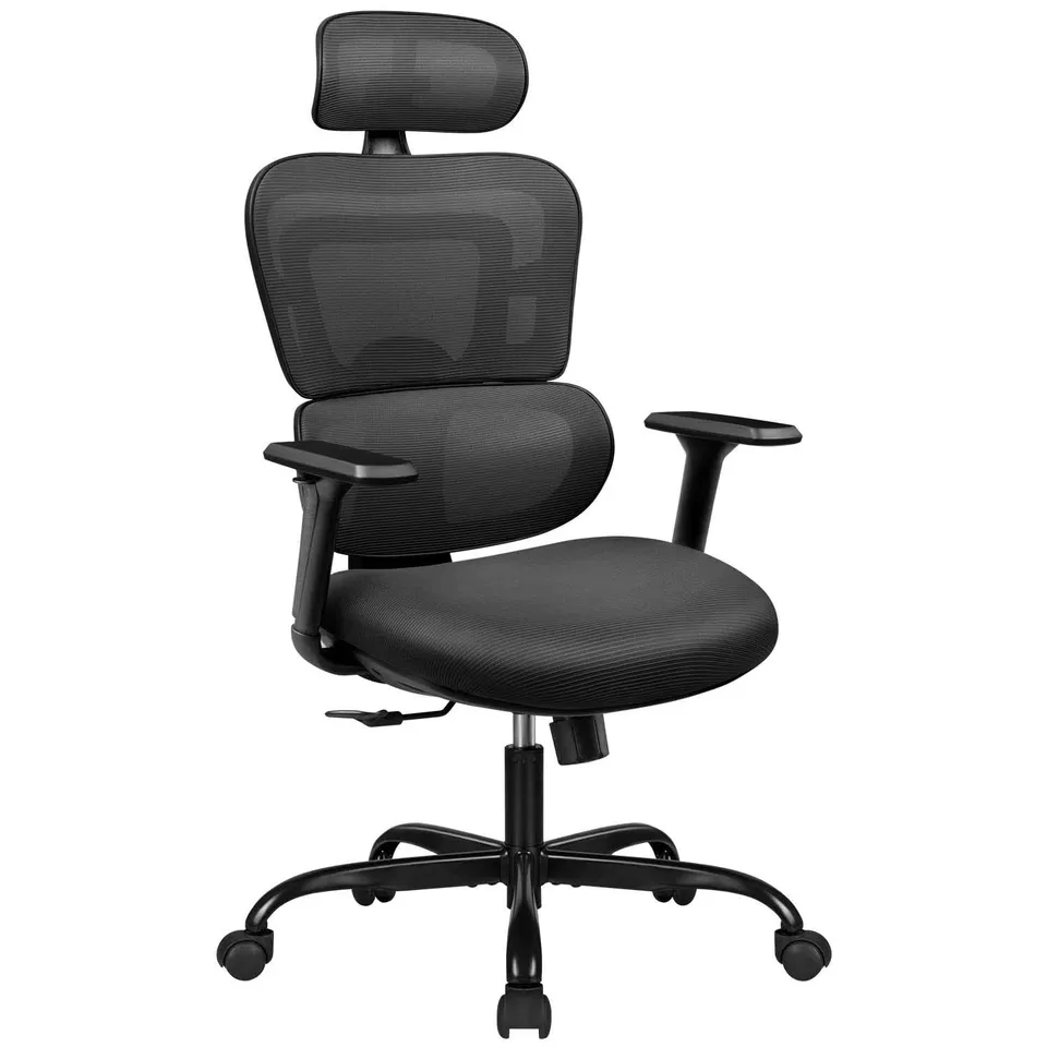 homall-office-mesh-chair-b-rostuhl-hoch-schwarz-mit-kopfst-tze image 1