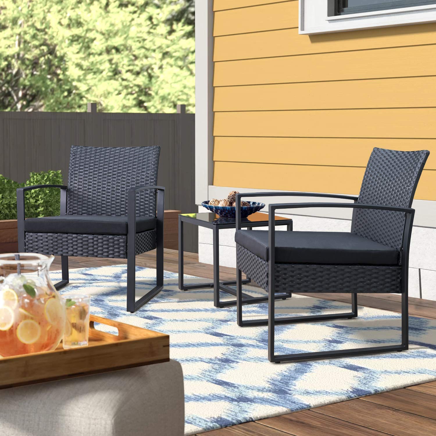 homall-patio-furniture-bistro-set-rattan-3-teilig-schwarz image 4