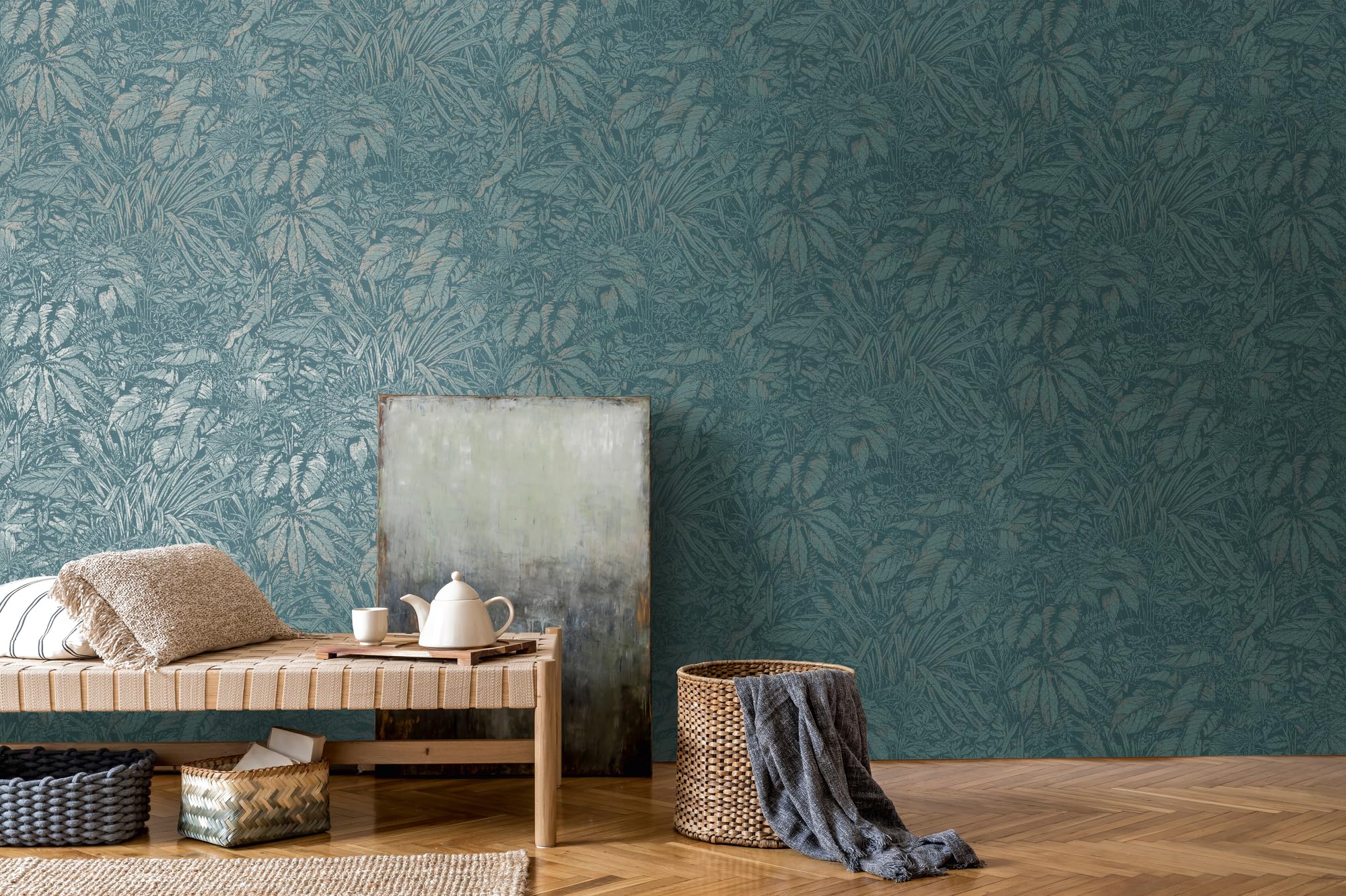 livingwalls-palmenblatt-vliestapete-blau-petrol-silber-10m image 5