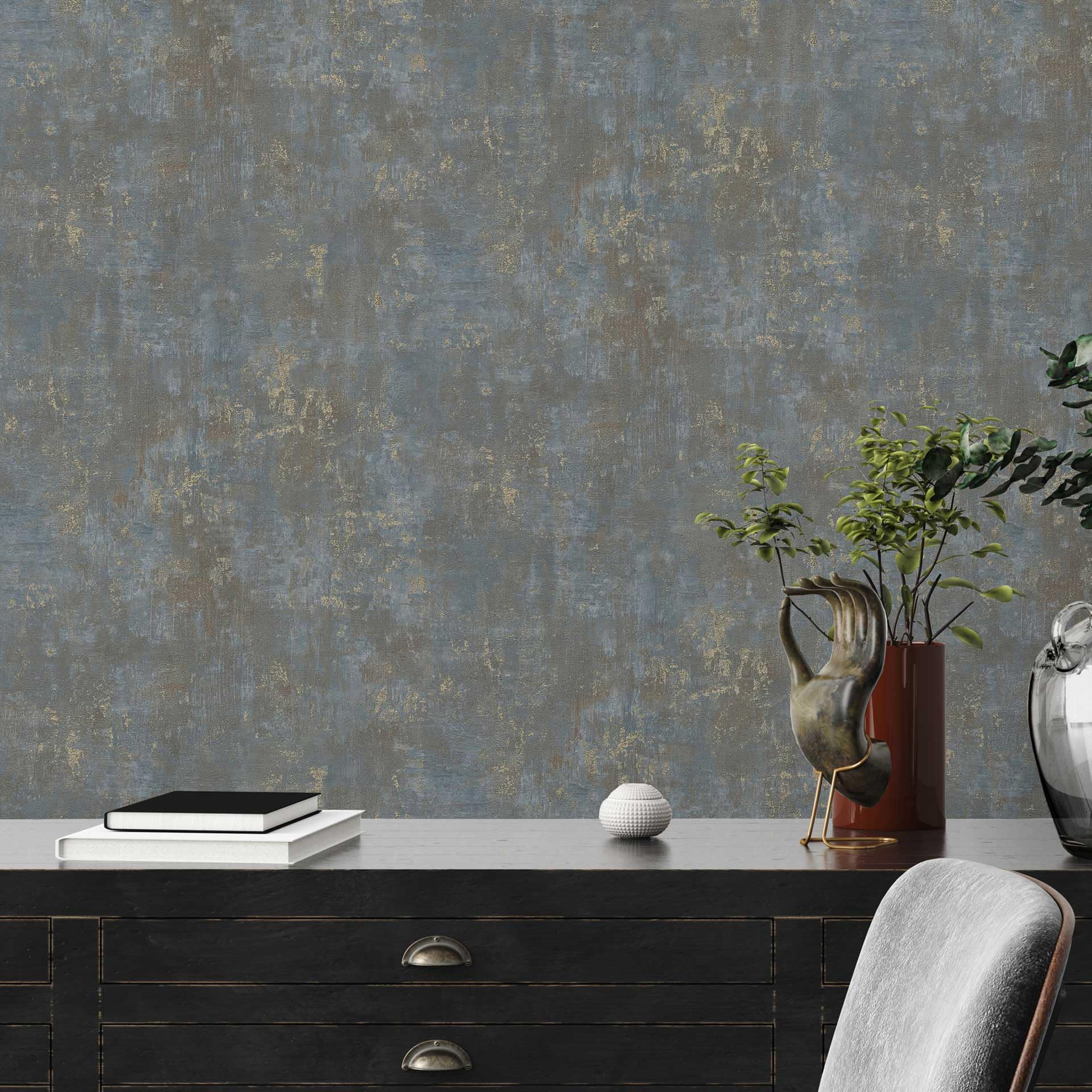 a-s-cr-ation-livingwalls-vliestapete-beton-braun-blau image 5