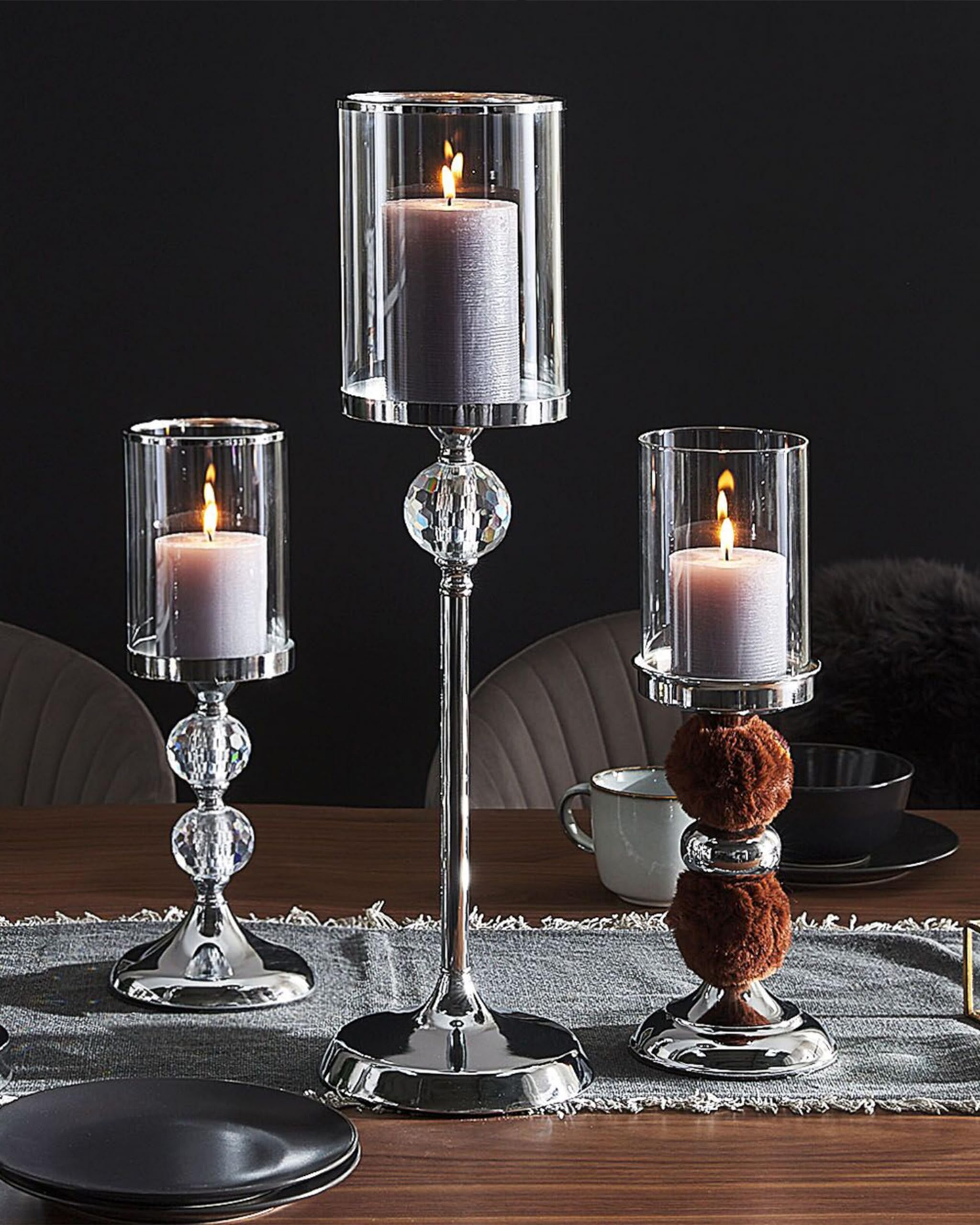 beliani-cotui-kerzenst-nder-silber-58-cm-glas-metall image 2