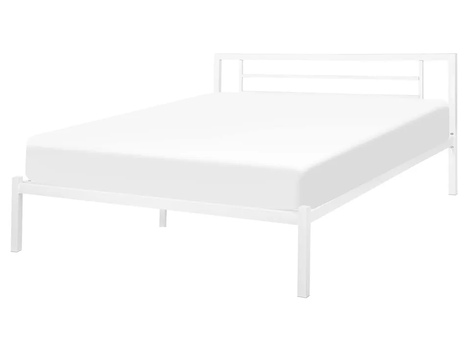 beliani-cusset-metallbett-wei-160x200-cm-lattenrost image 1