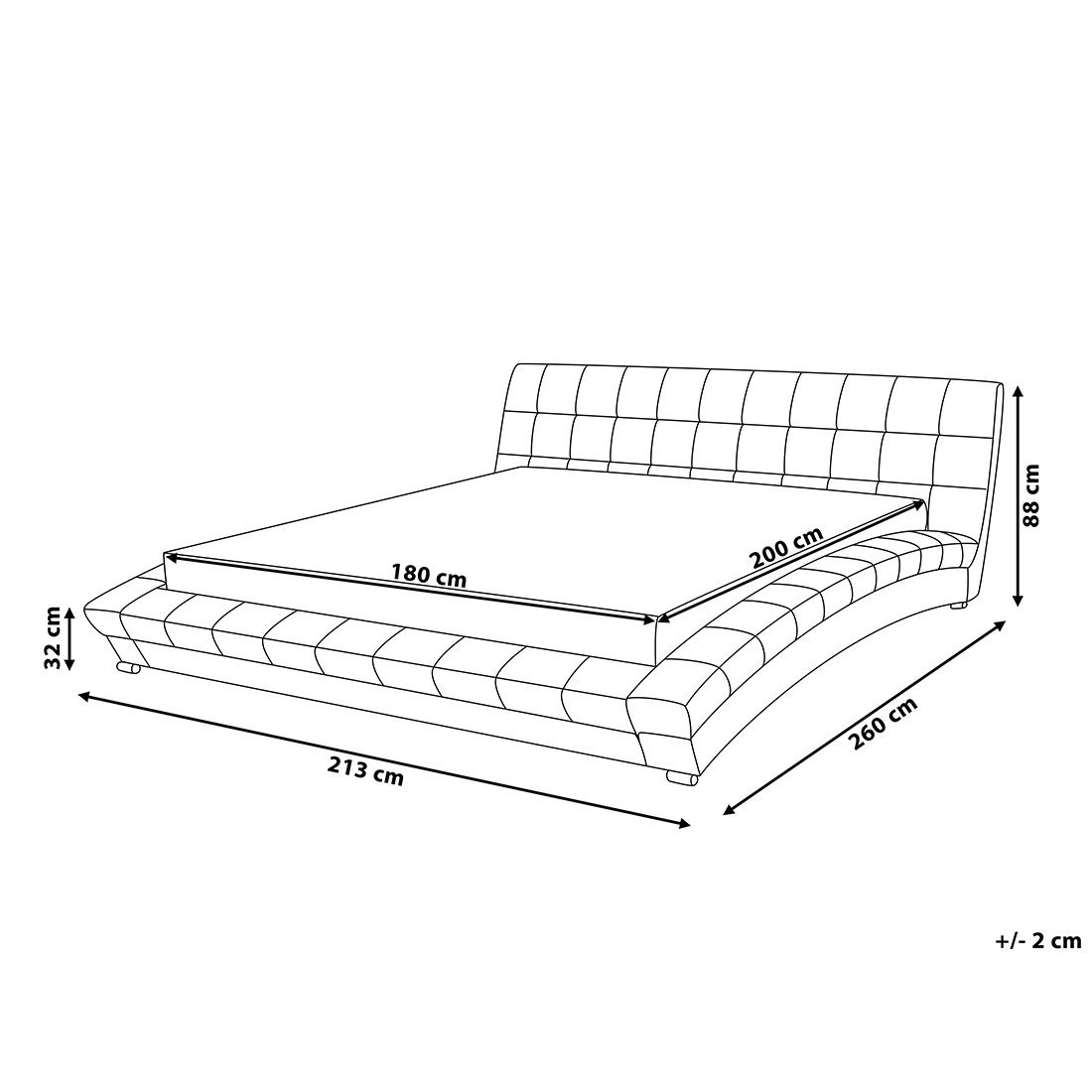 beliani-lille-lederbett-180x200-cm-wei-mit-lattenrost image 3